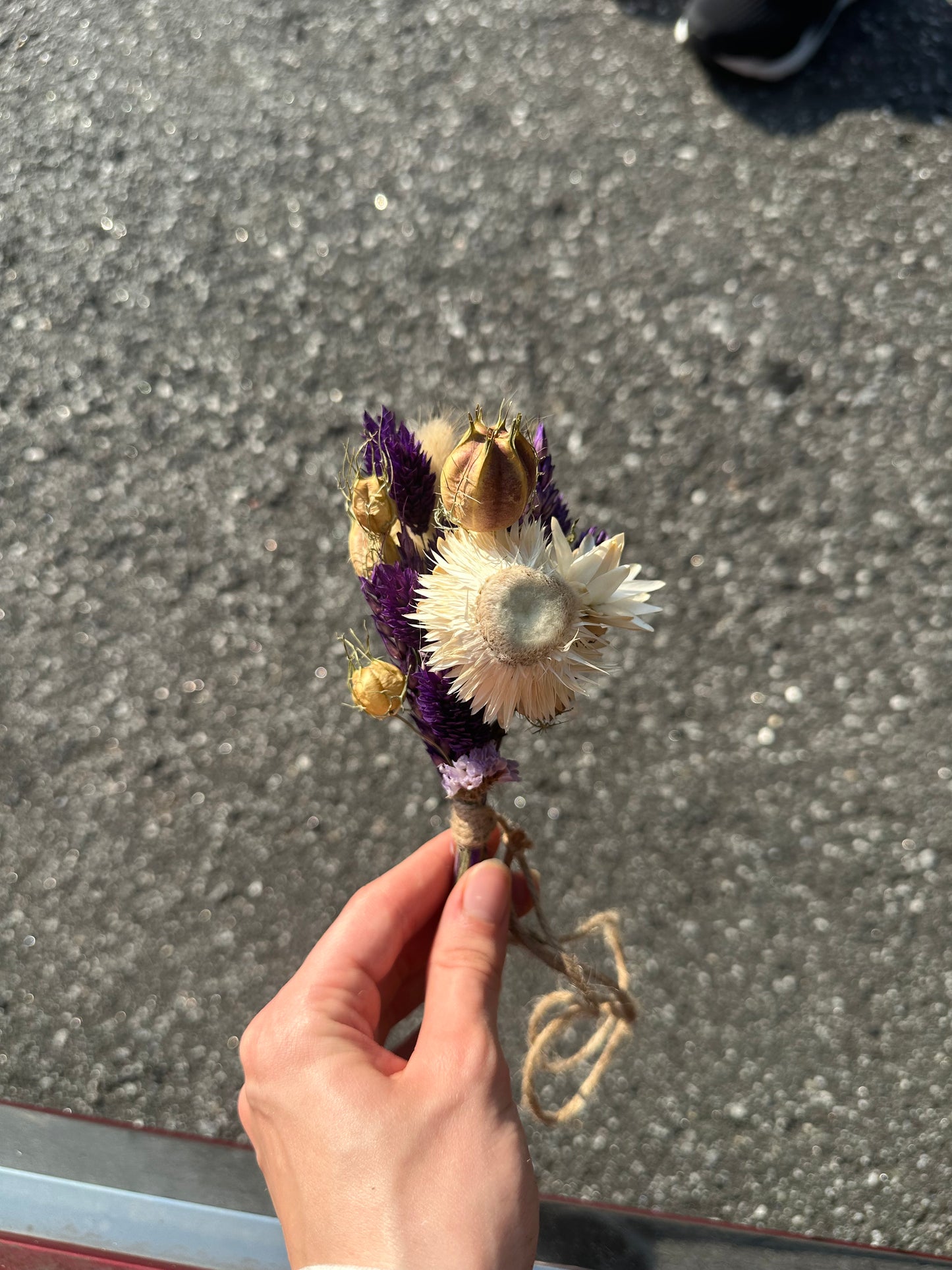 Purple Rain dried car bouquet