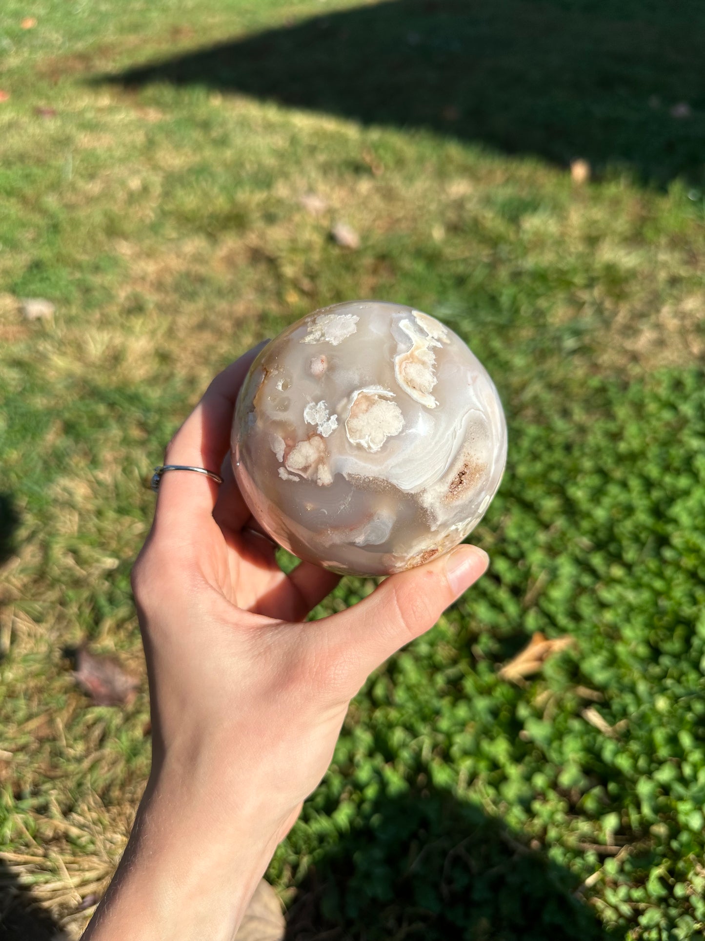 Flower Agate sphere #6