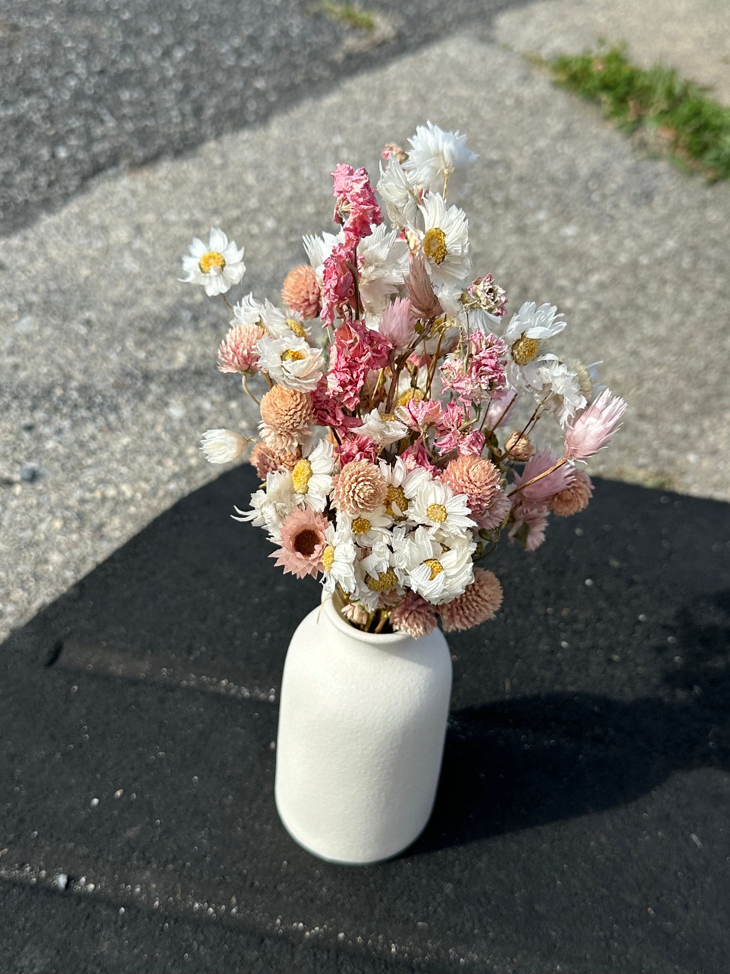 Pink & White Dried Flower Bouquet