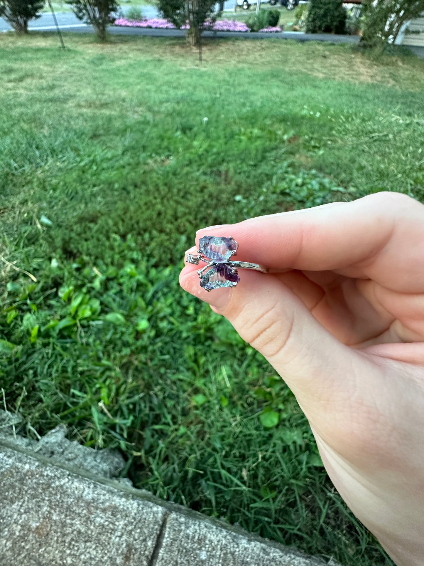 Fluorite Butterfly ring