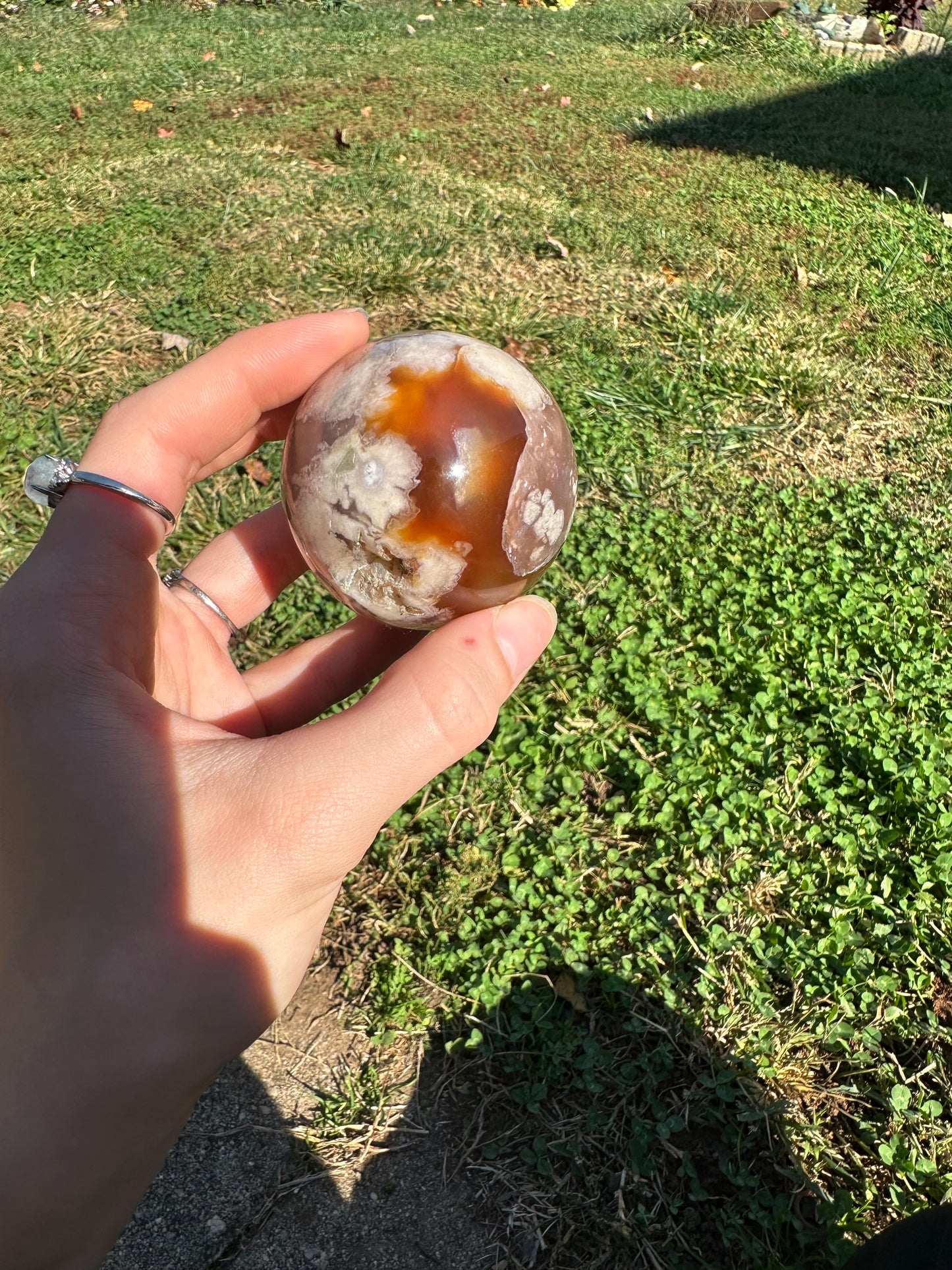 Flower Agate sphere #4