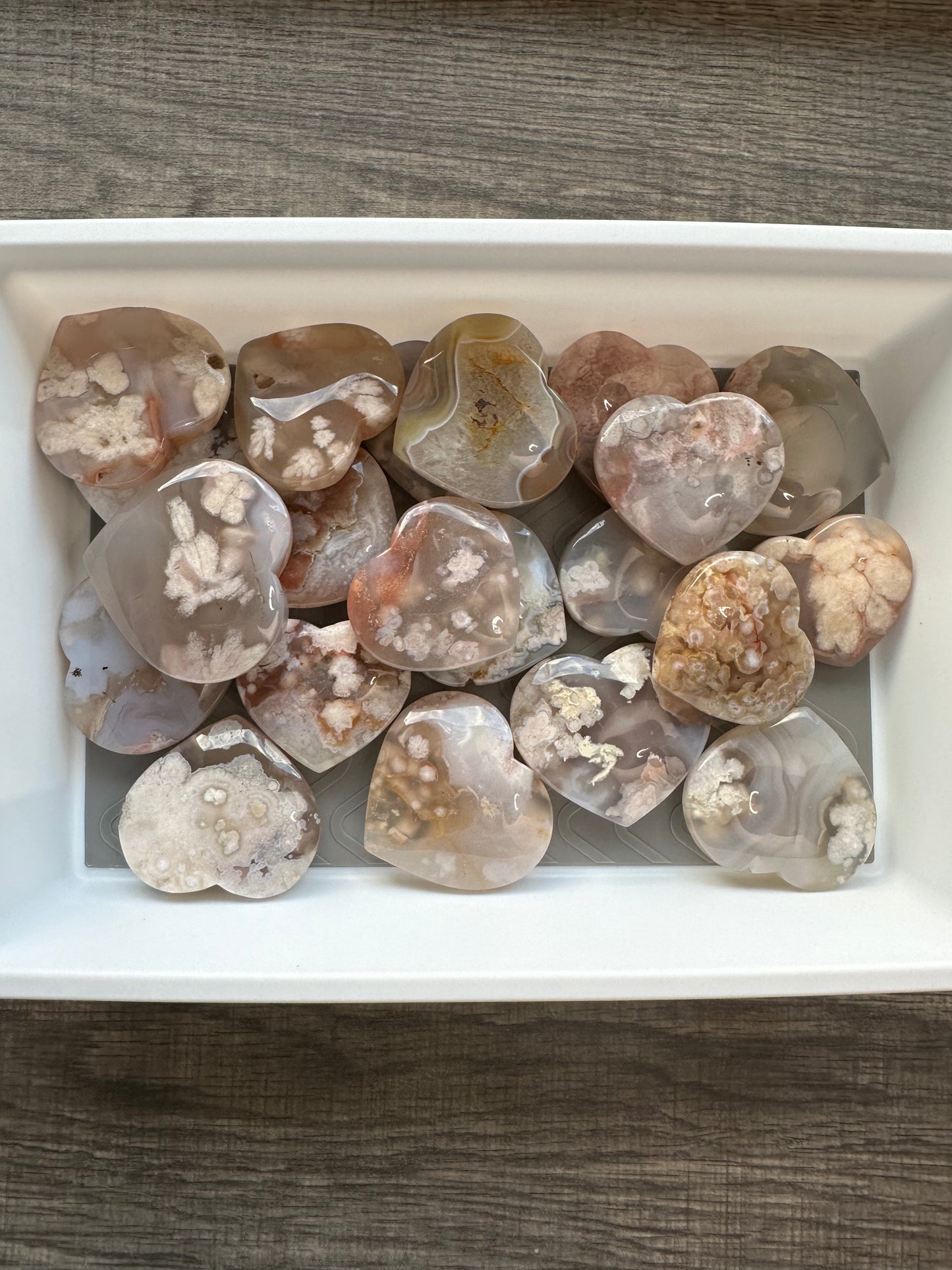 Sakura Flower Agate heart