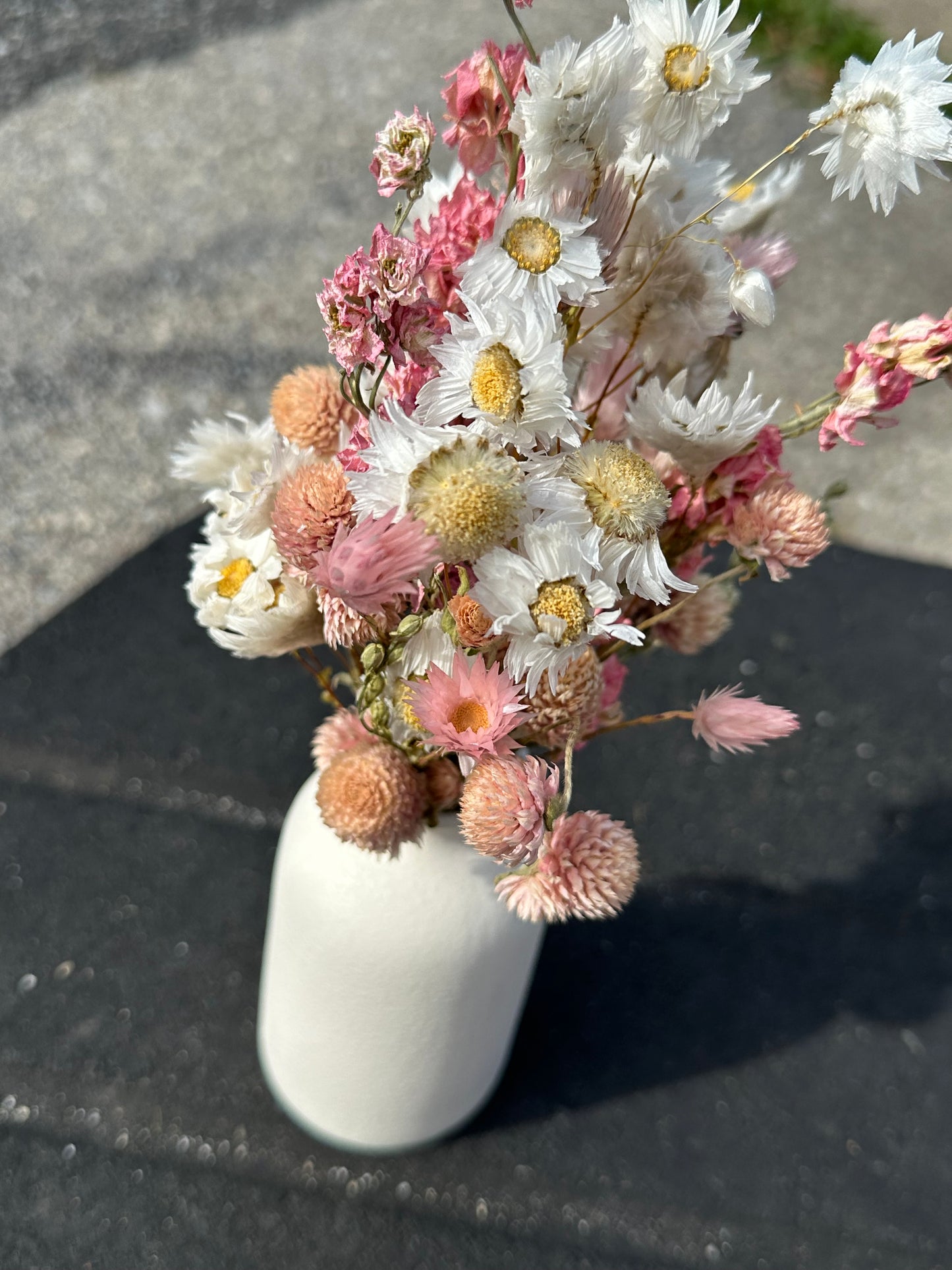 Pink & White Dried Flower Bouquet