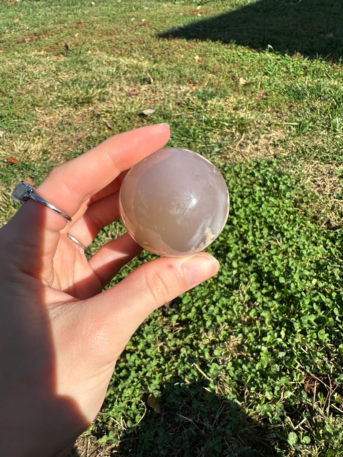 Flower Agate sphere #3