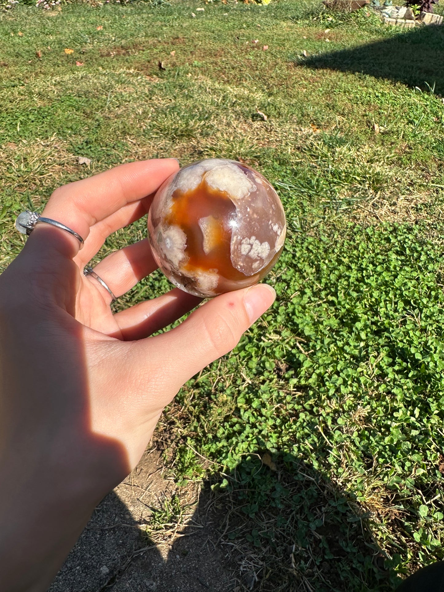 Flower Agate sphere #4