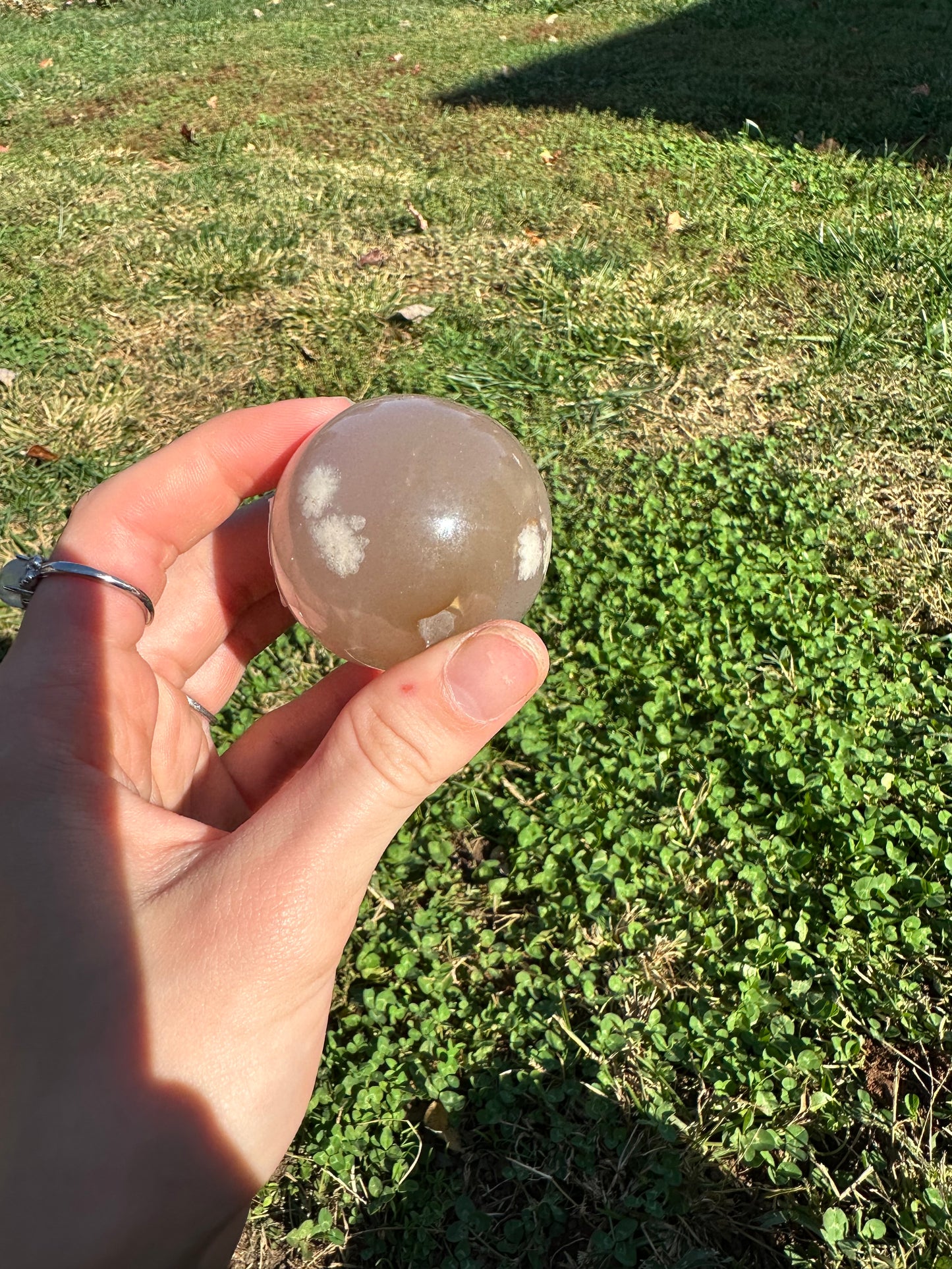 Flower Agate sphere #3