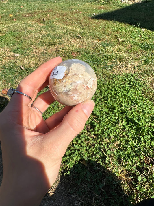 Flower Agate sphere #1