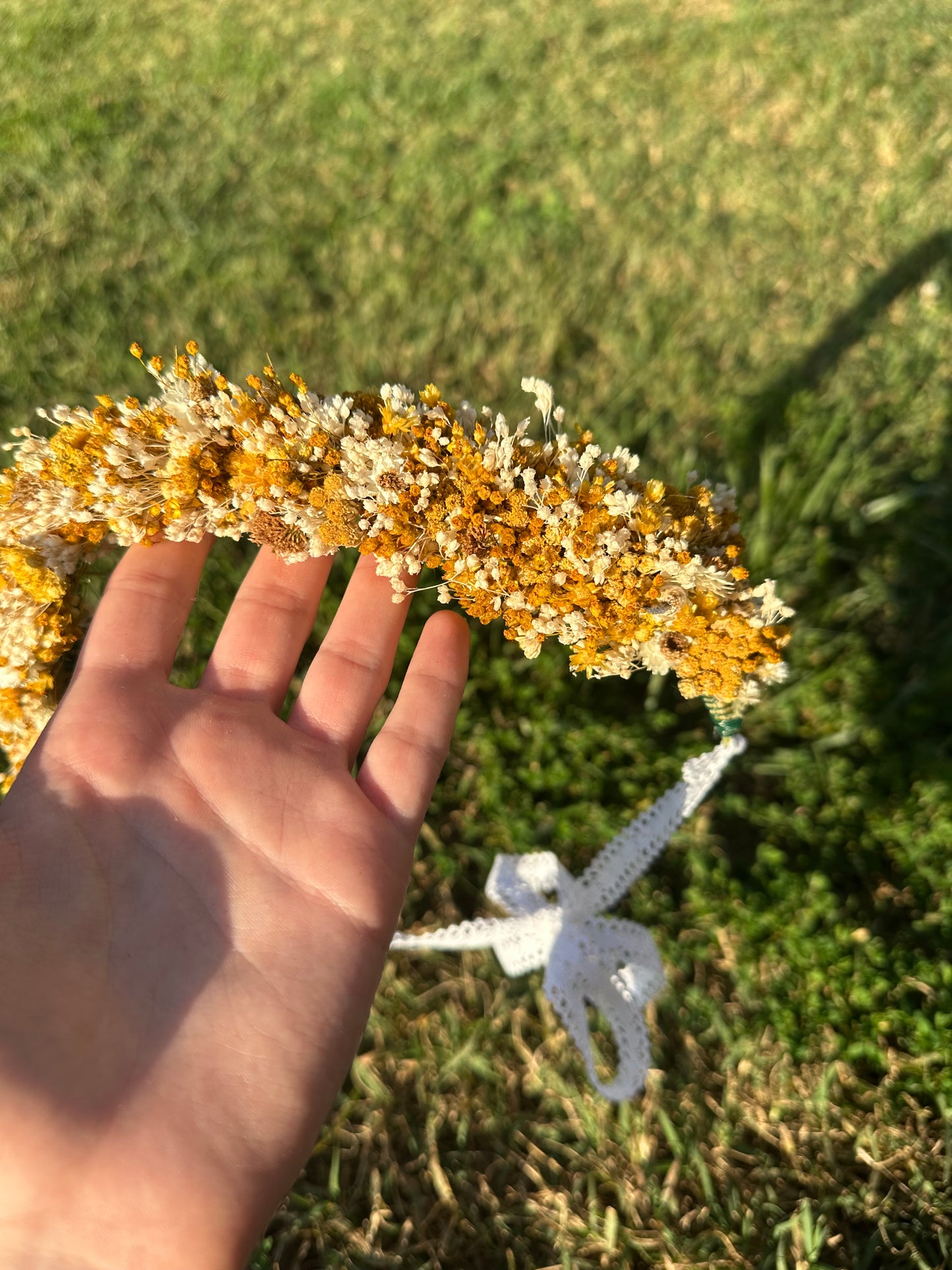 Lemon Drop Dried Flower Crown