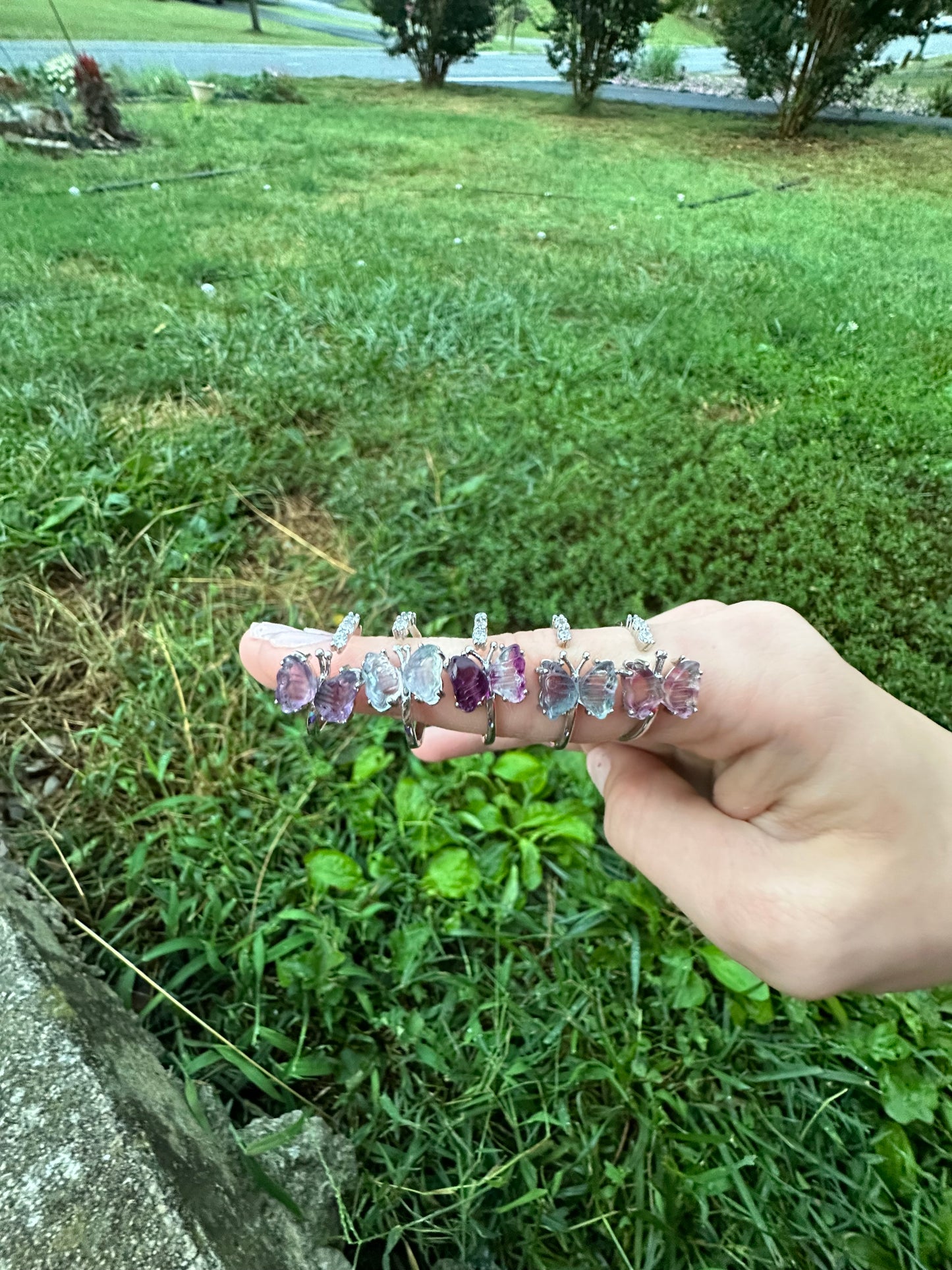 Fluorite Butterfly ring