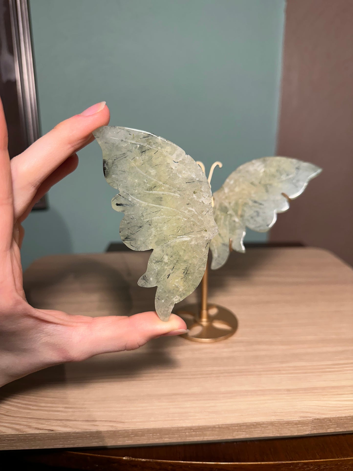 Prehnite Butterfly with stand