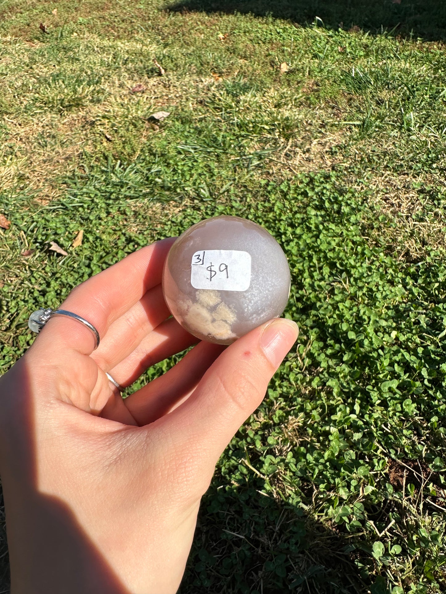 Flower Agate sphere #3