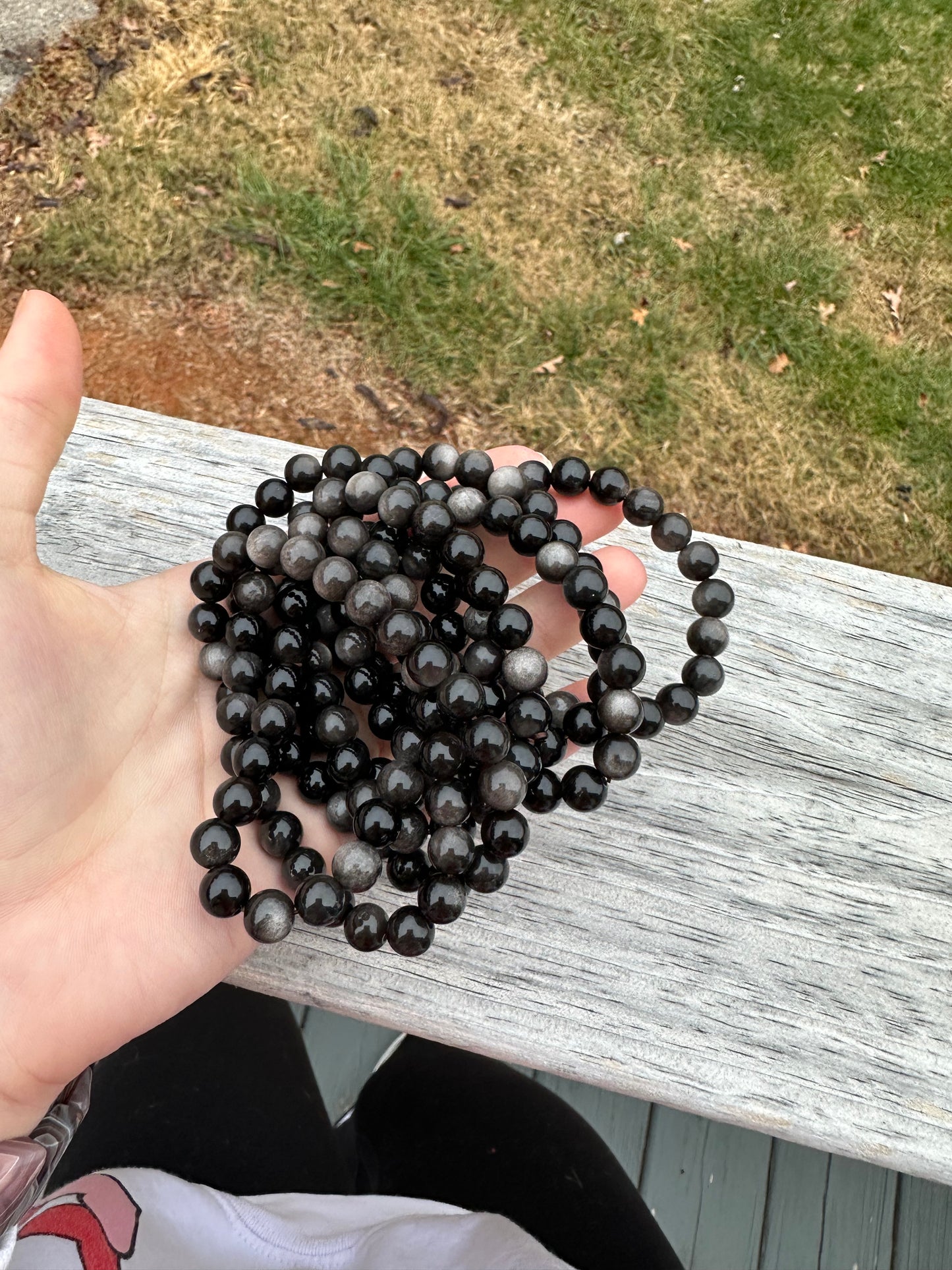 Silver Sheen Obsidian Bracelet