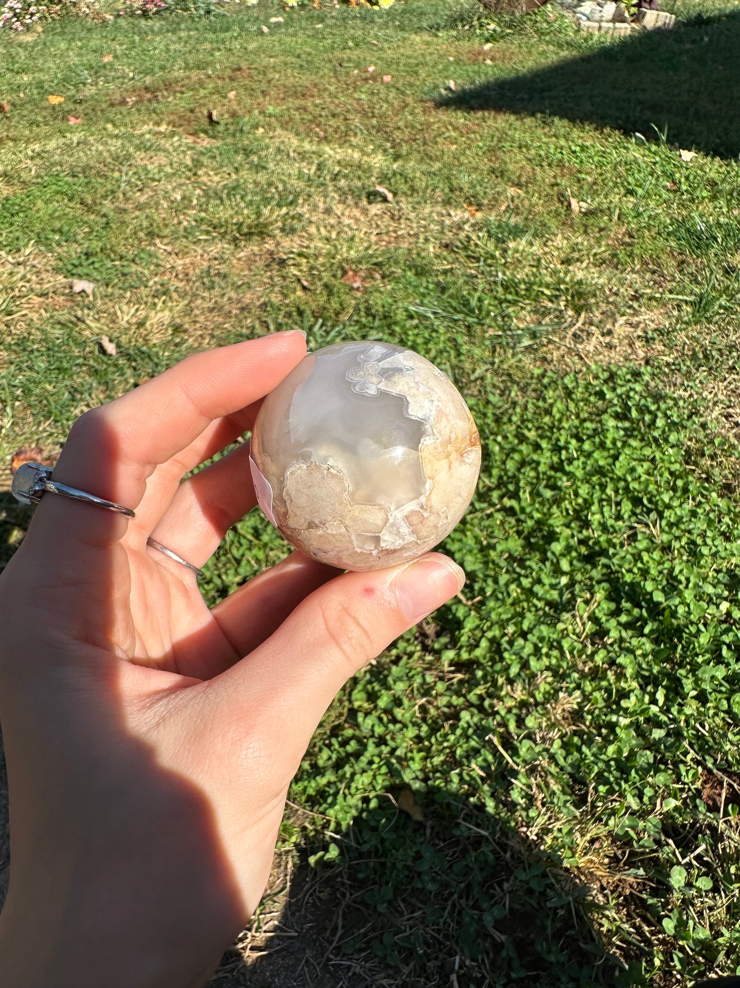 Flower Agate sphere #1