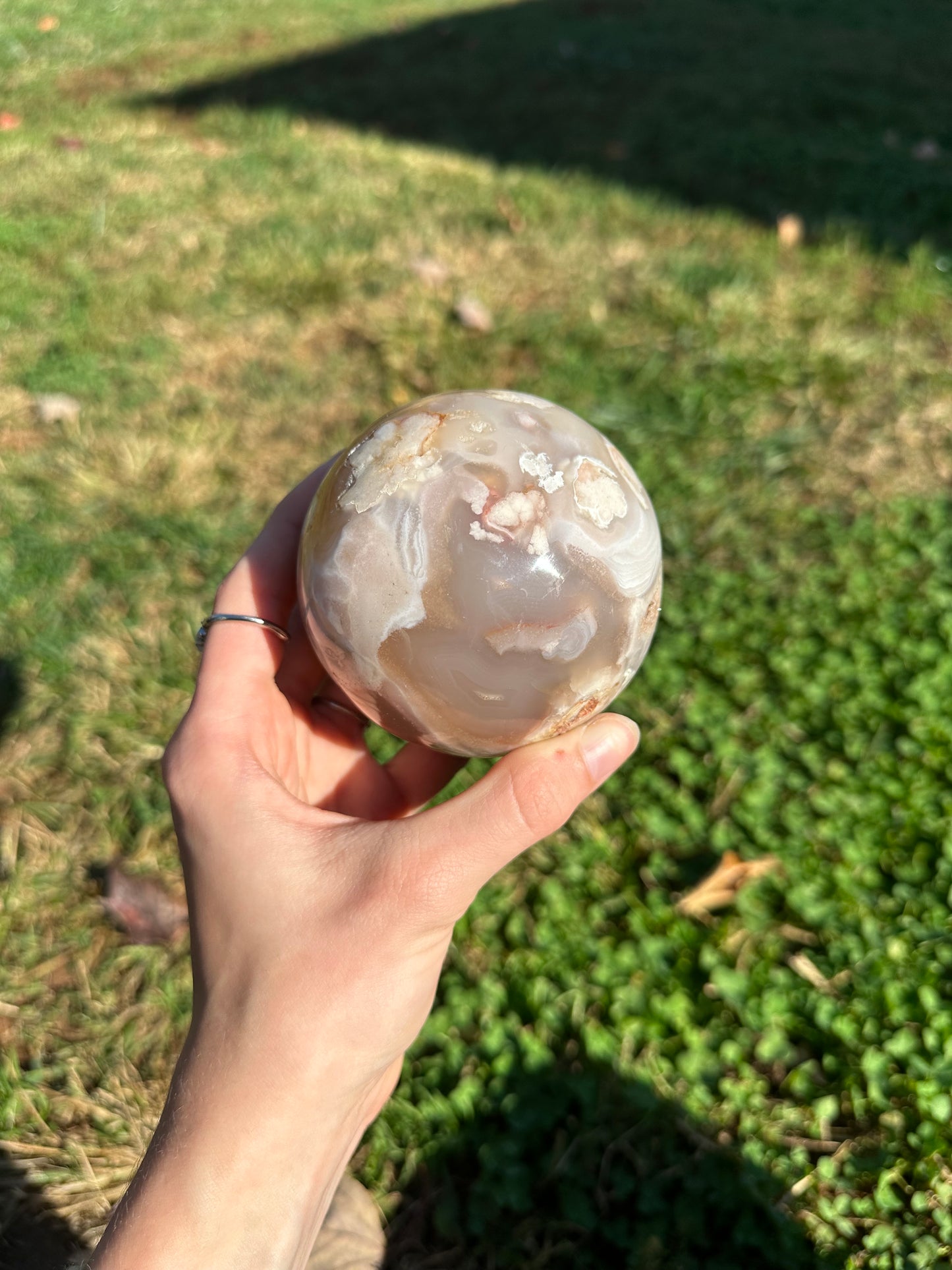 Flower Agate sphere #6