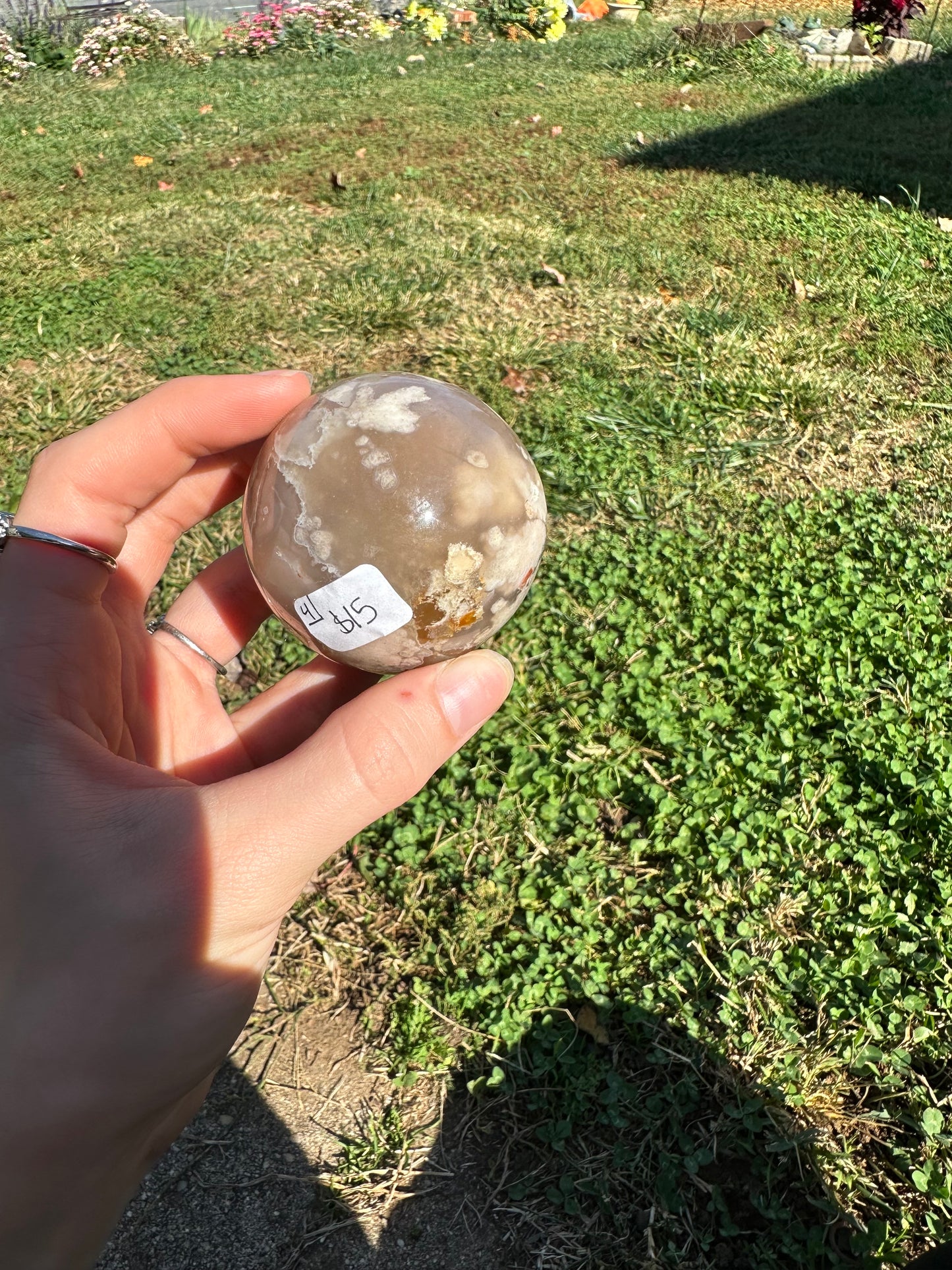 Flower Agate sphere #4