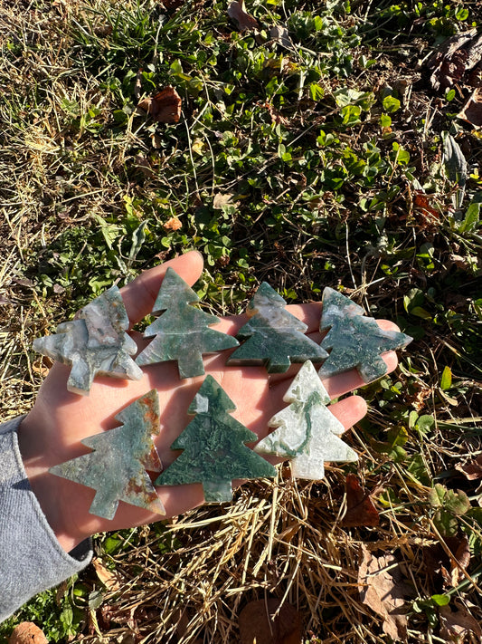 Moss Agate Christmas tree