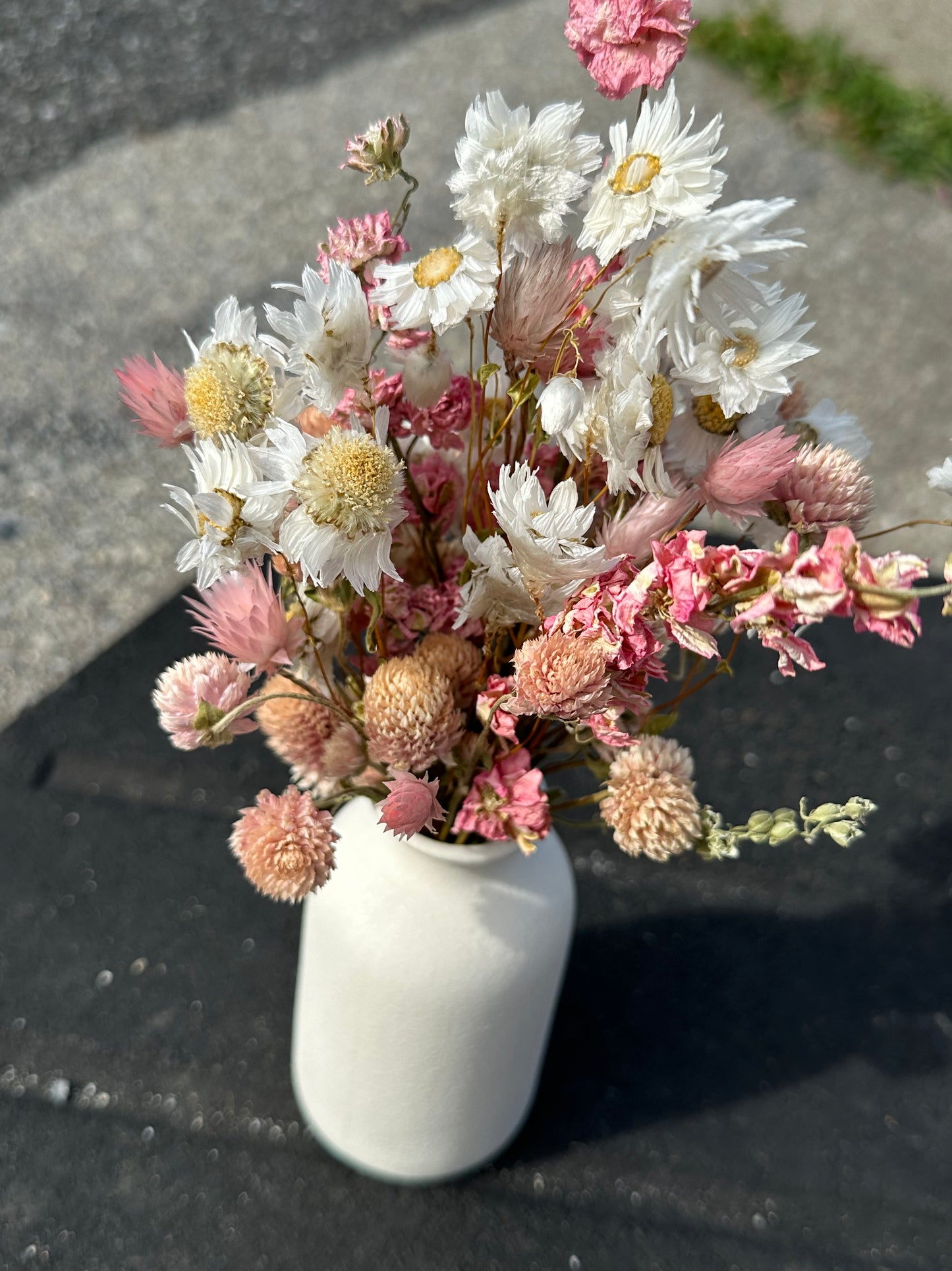 Pink & White Dried Flower Bouquet