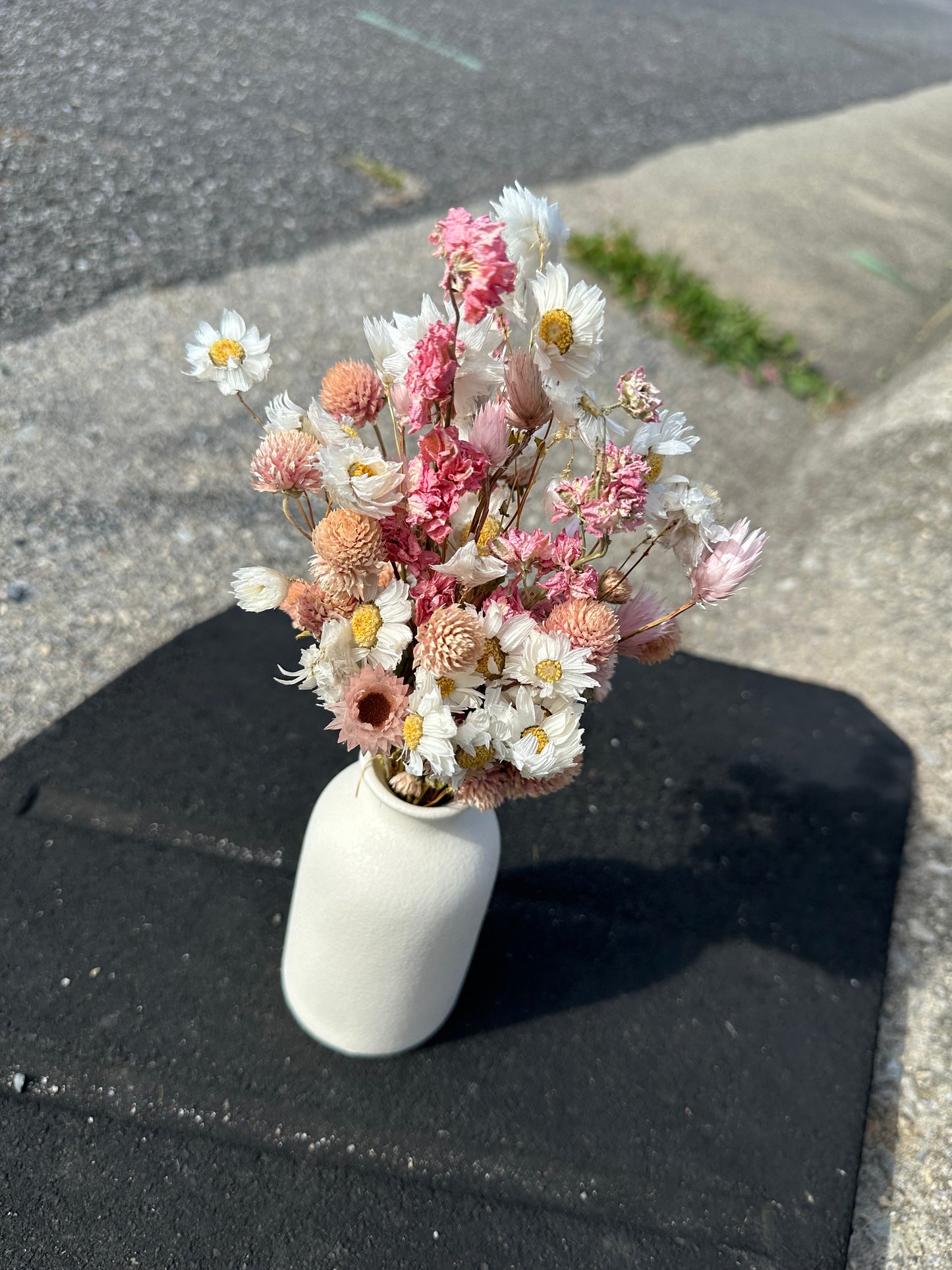 Pink & White Dried Flower Bouquet