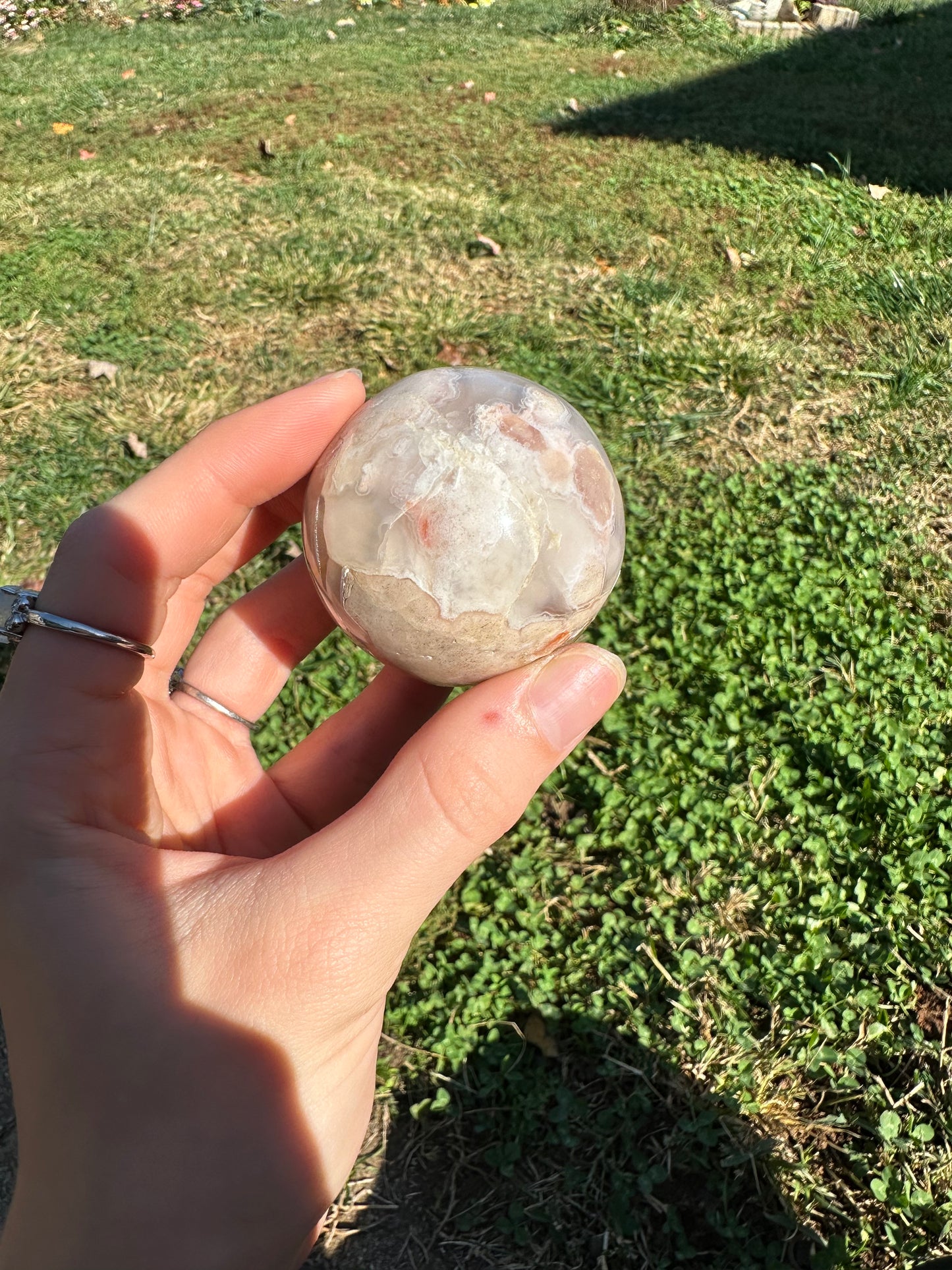 Flower Agate sphere #1