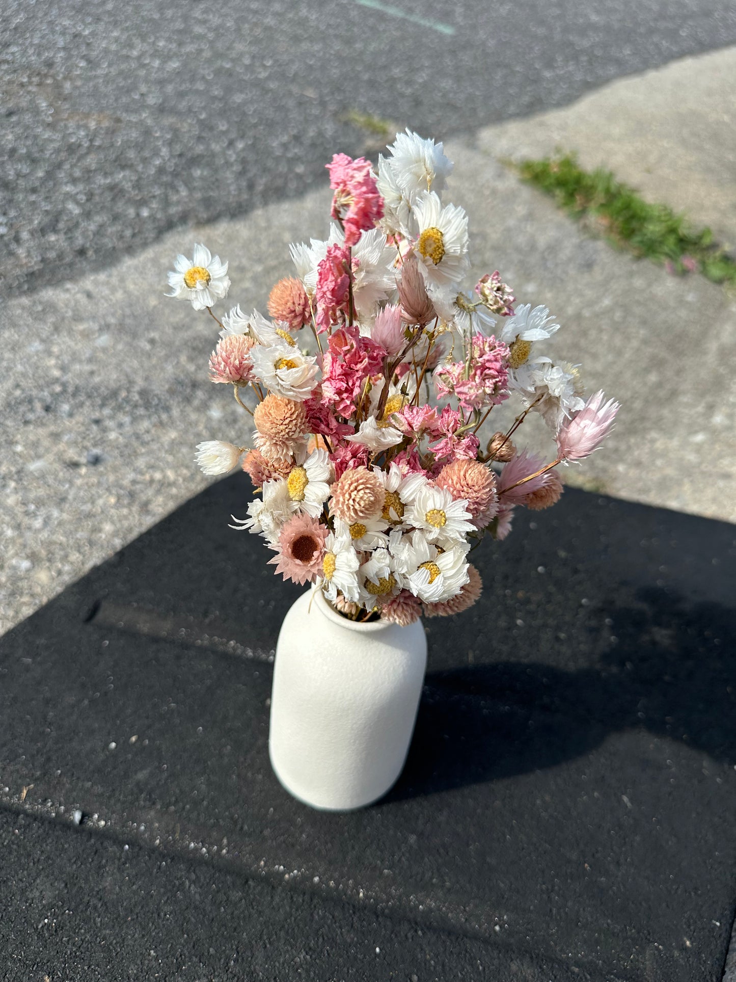 Pink & White Dried Flower Bouquet