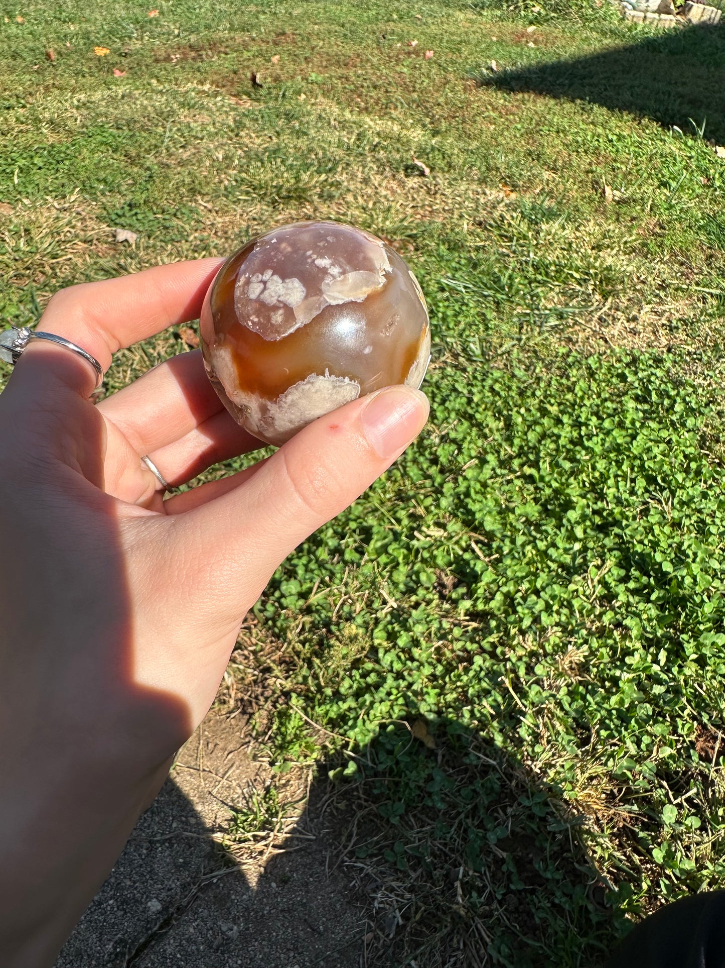 Flower Agate sphere #4