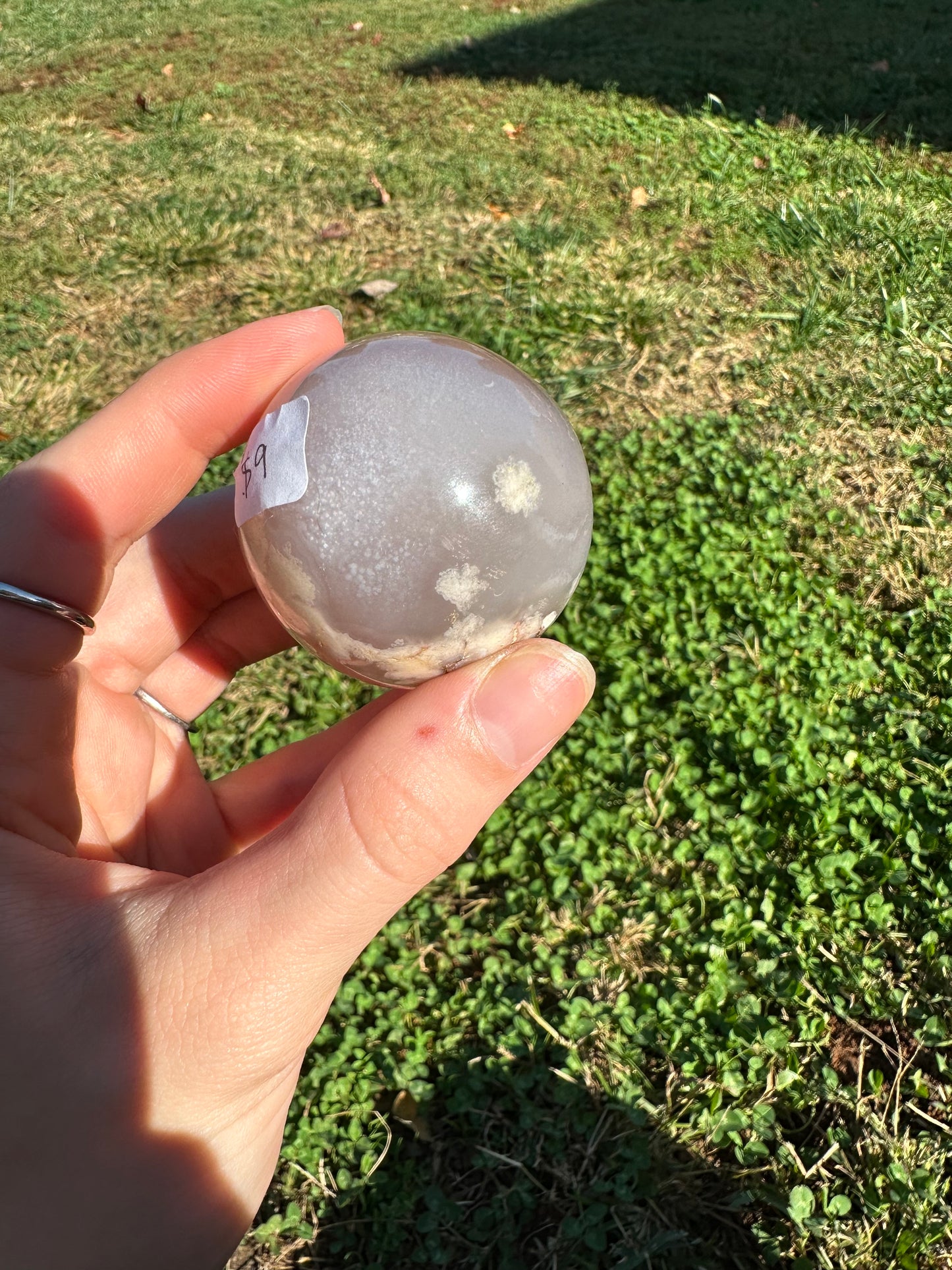 Flower Agate sphere #3