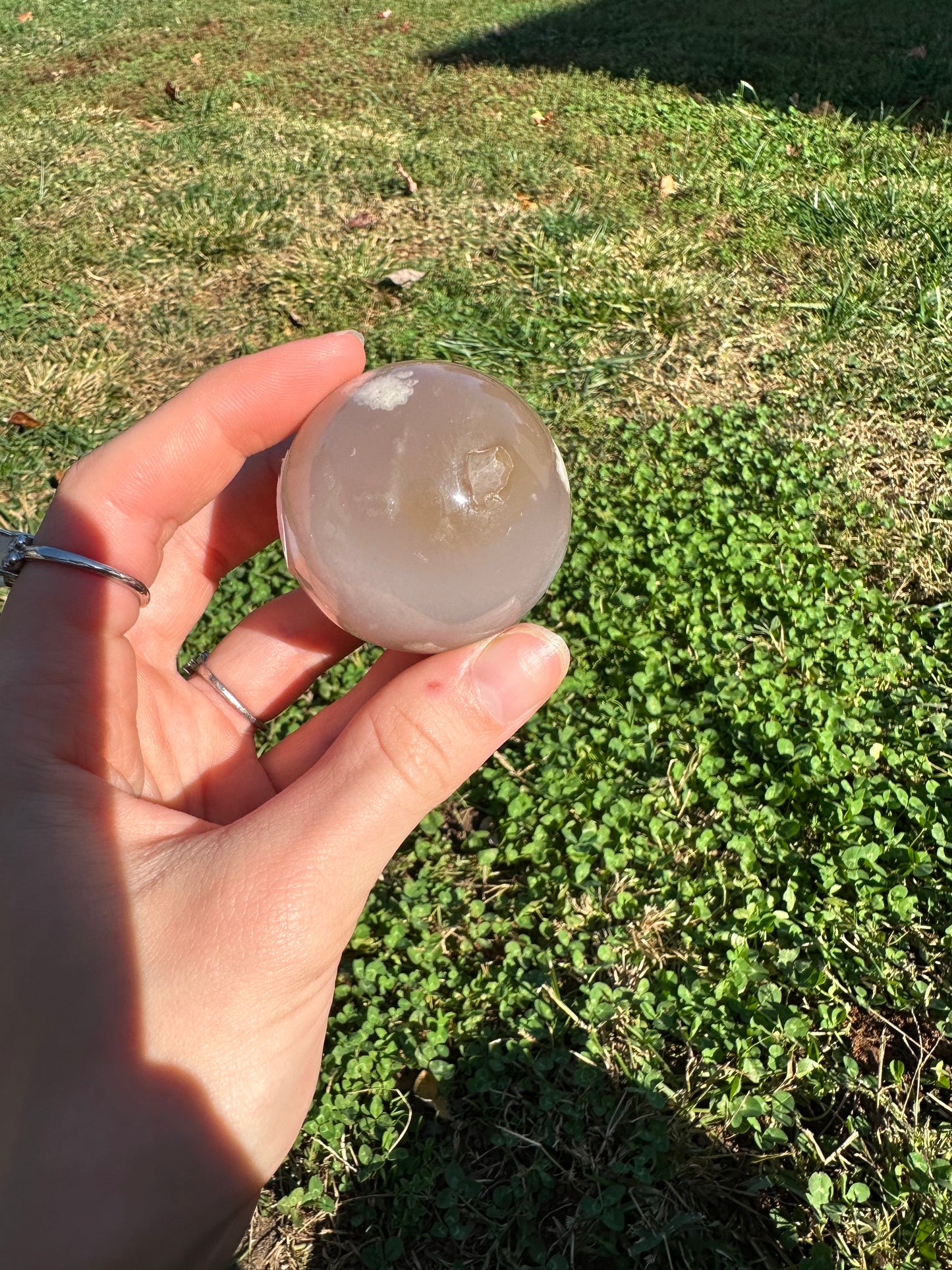 Flower Agate sphere #3