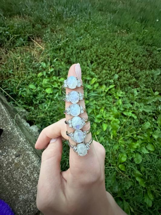 Sri Lanka Rainbow Moonstone ring