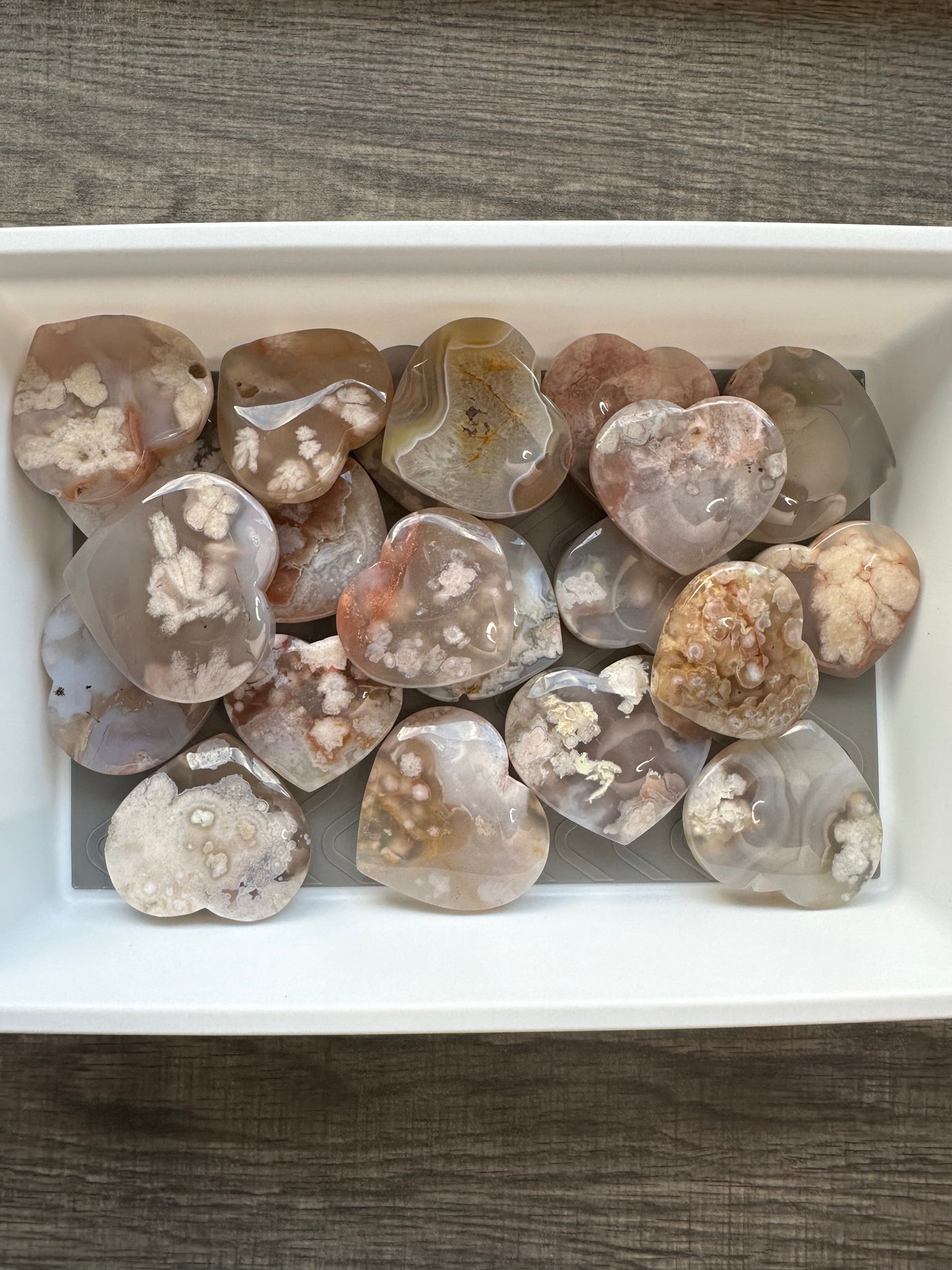 Sakura Flower Agate heart