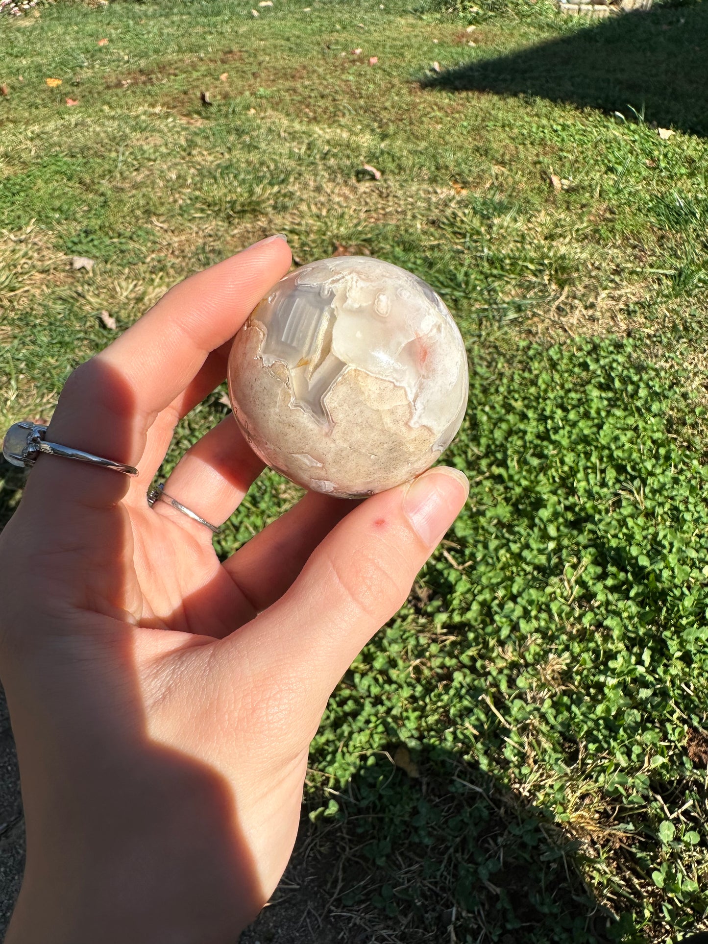 Flower Agate sphere #1