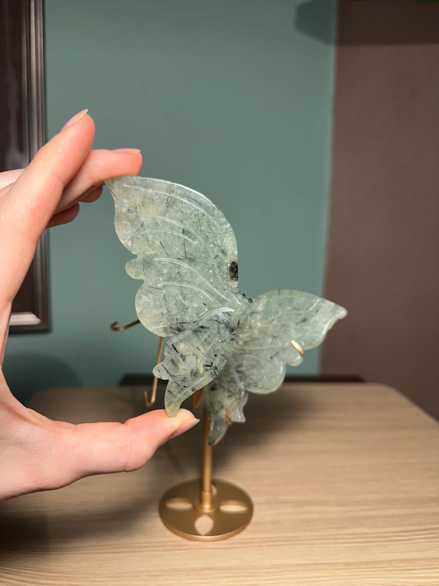 Prehnite Butterfly with stand