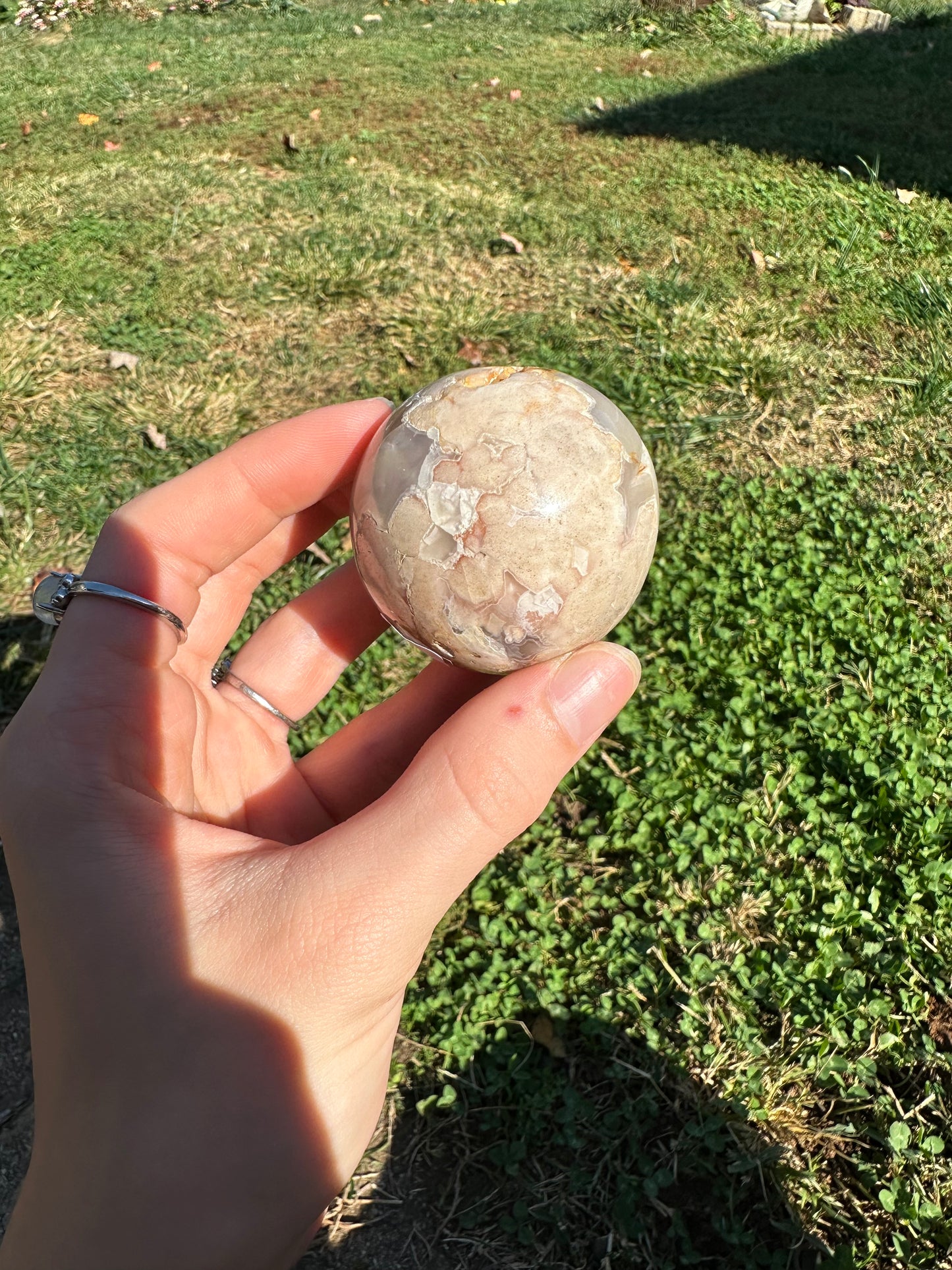 Flower Agate sphere #1