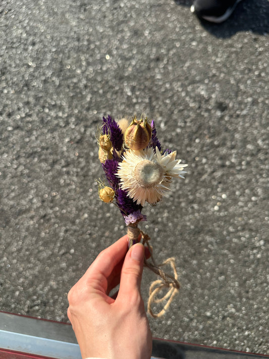 Purple Rain dried car bouquet