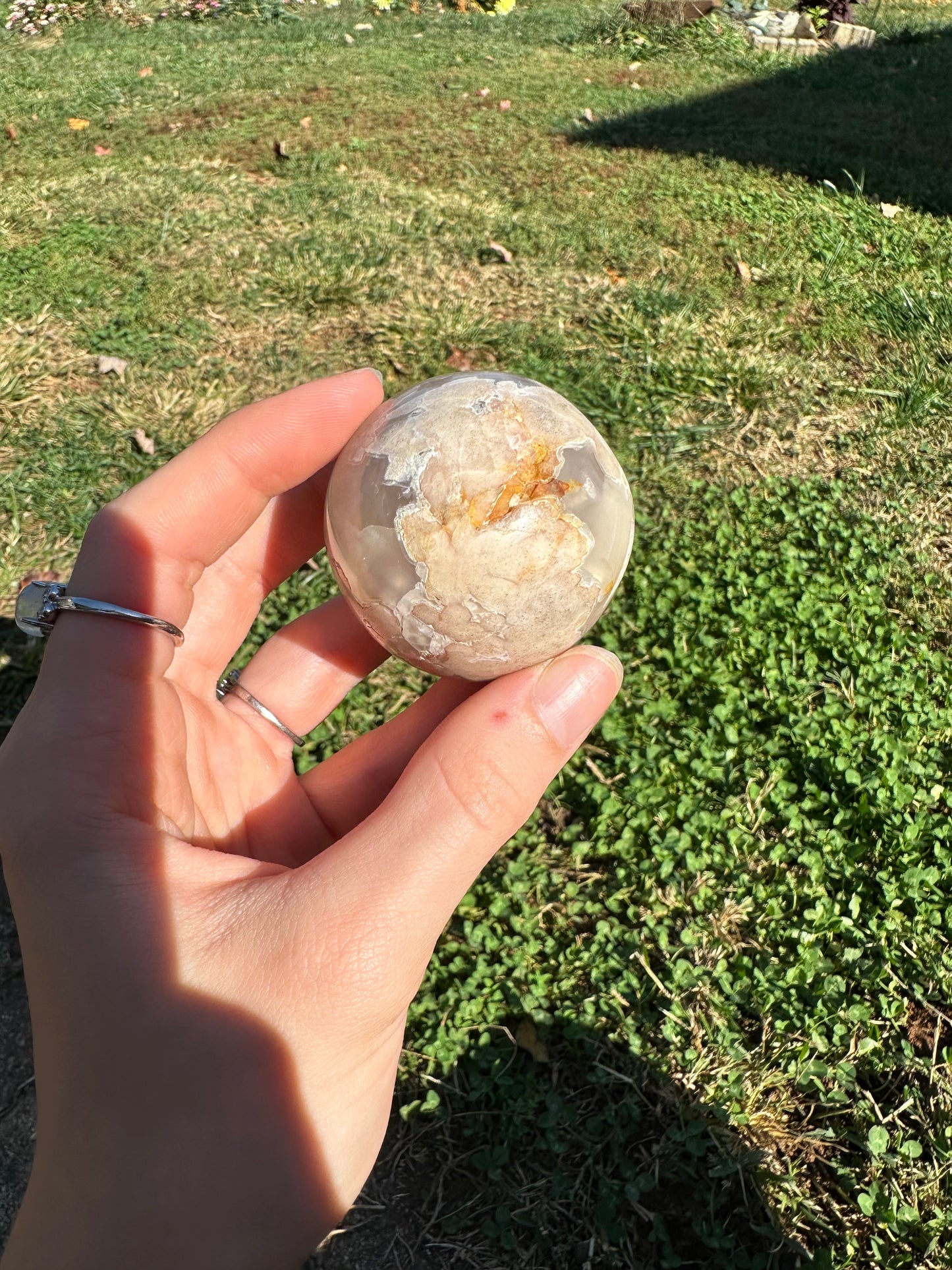 Flower Agate sphere #1