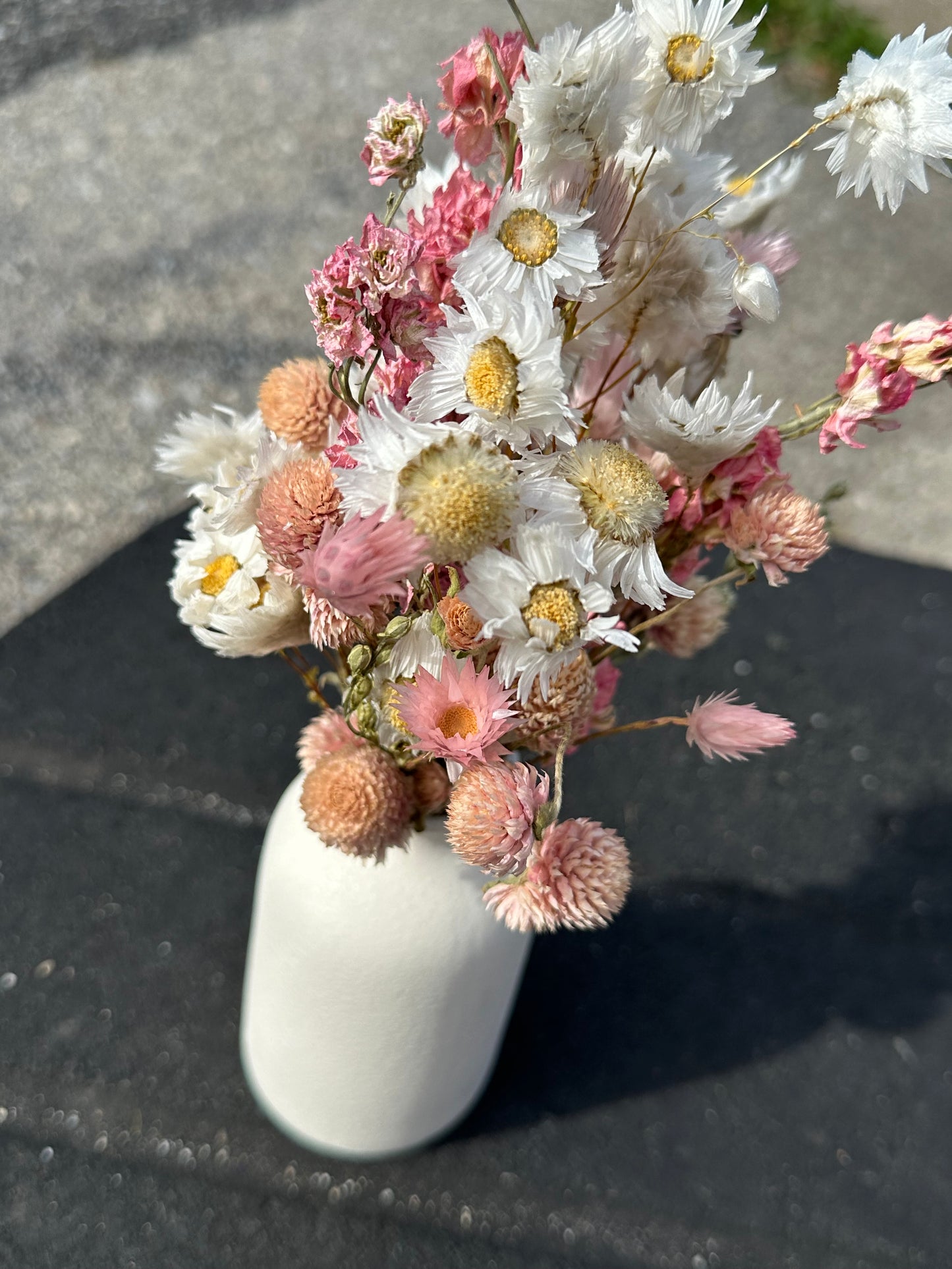 Pink & White Dried Flower Bouquet