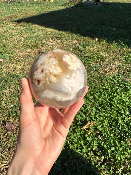 Flower Agate sphere #6