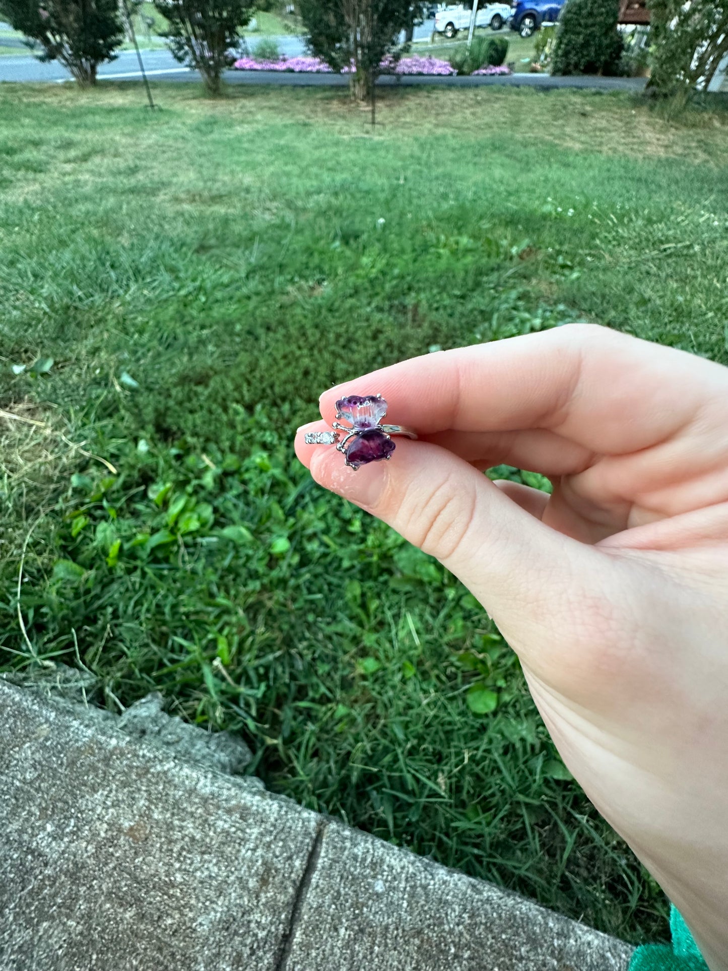 Fluorite Butterfly ring