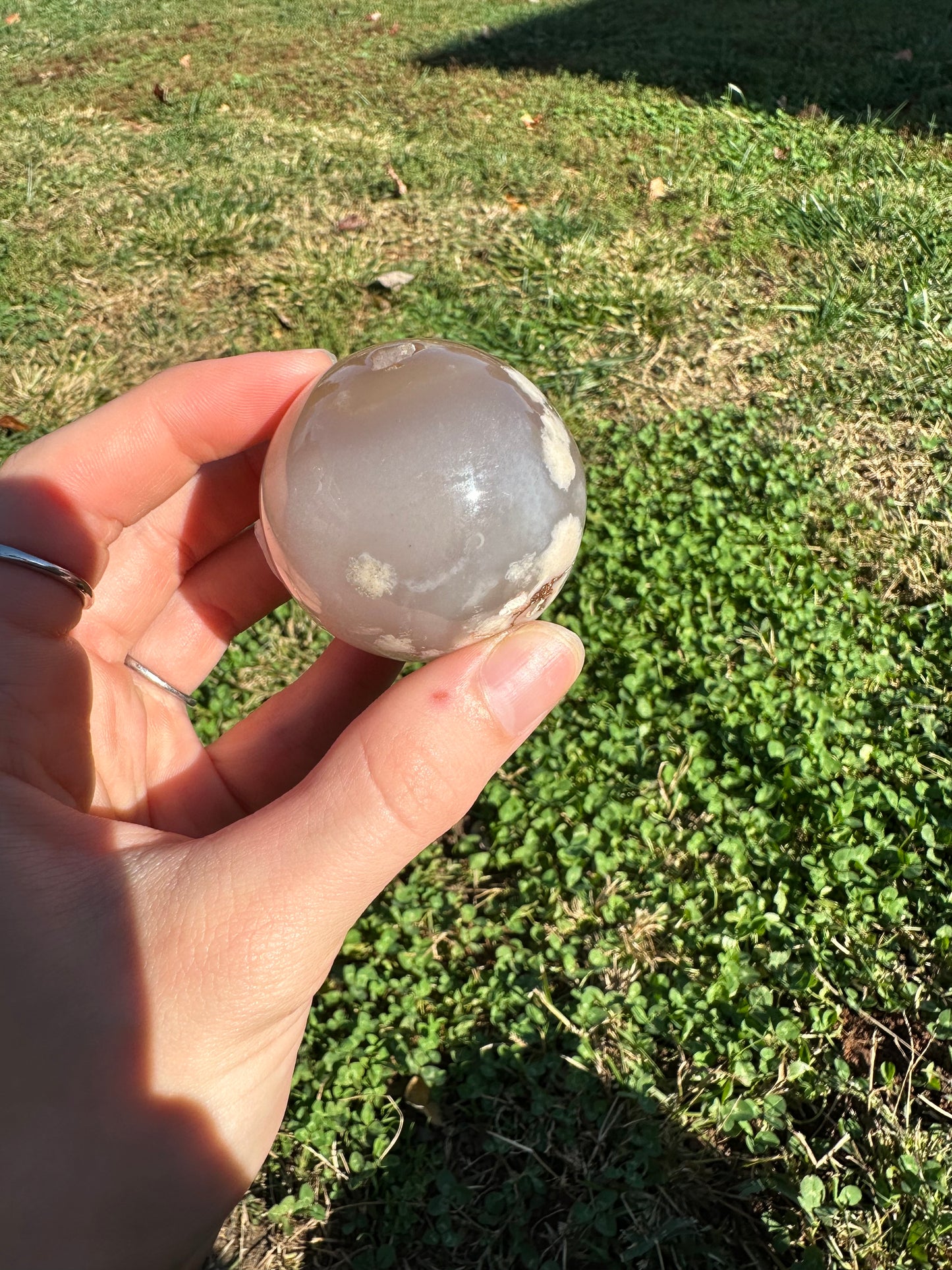 Flower Agate sphere #3