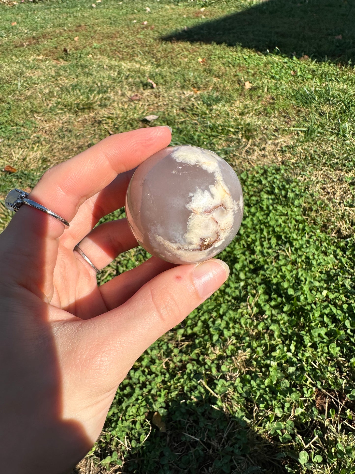 Flower Agate sphere #3