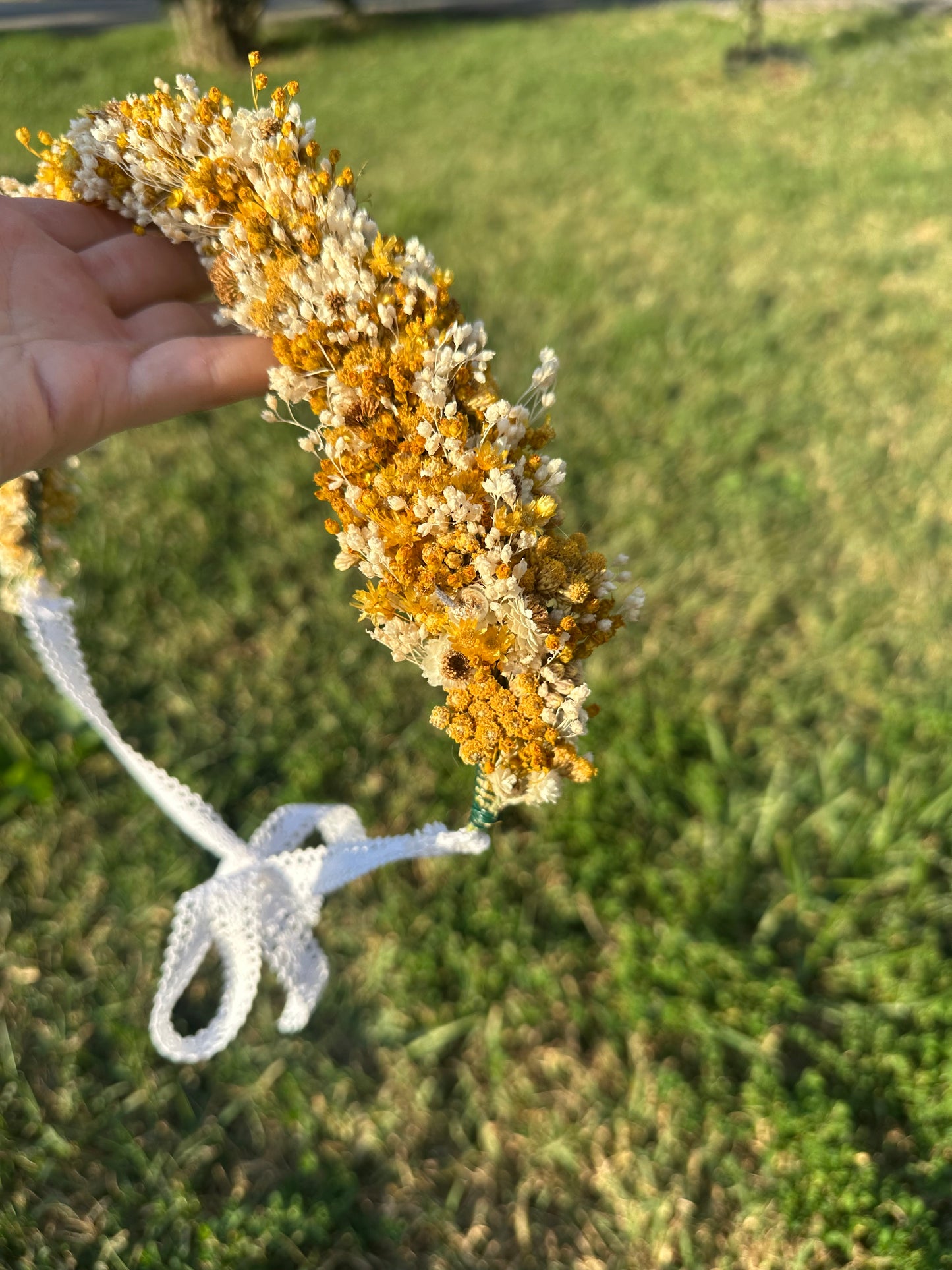 Lemon Drop Dried Flower Crown