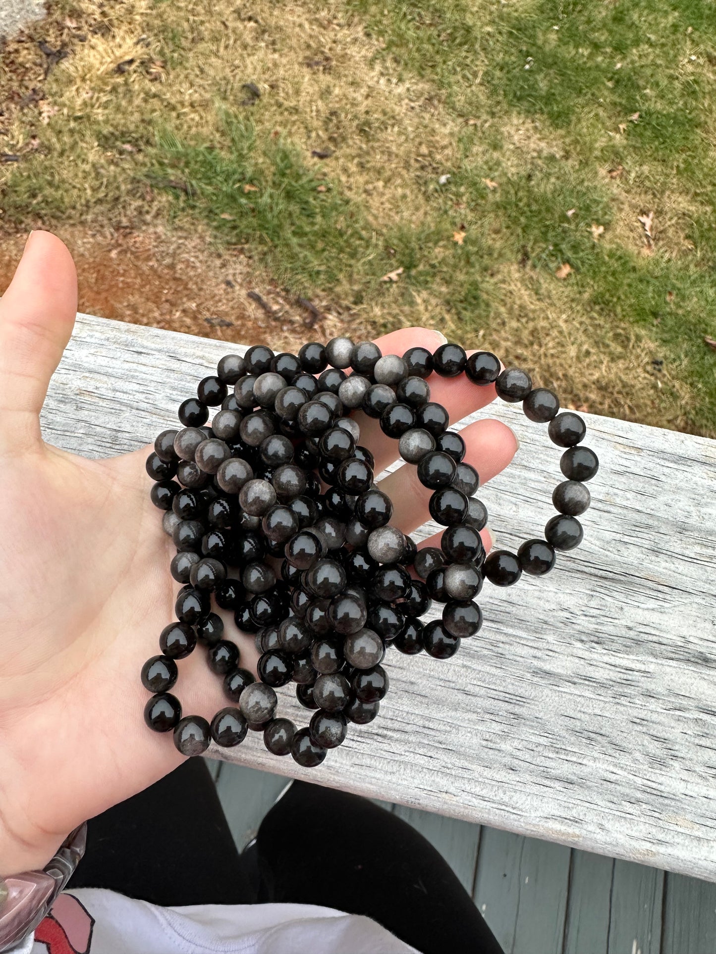 Silver Sheen Obsidian Bracelet