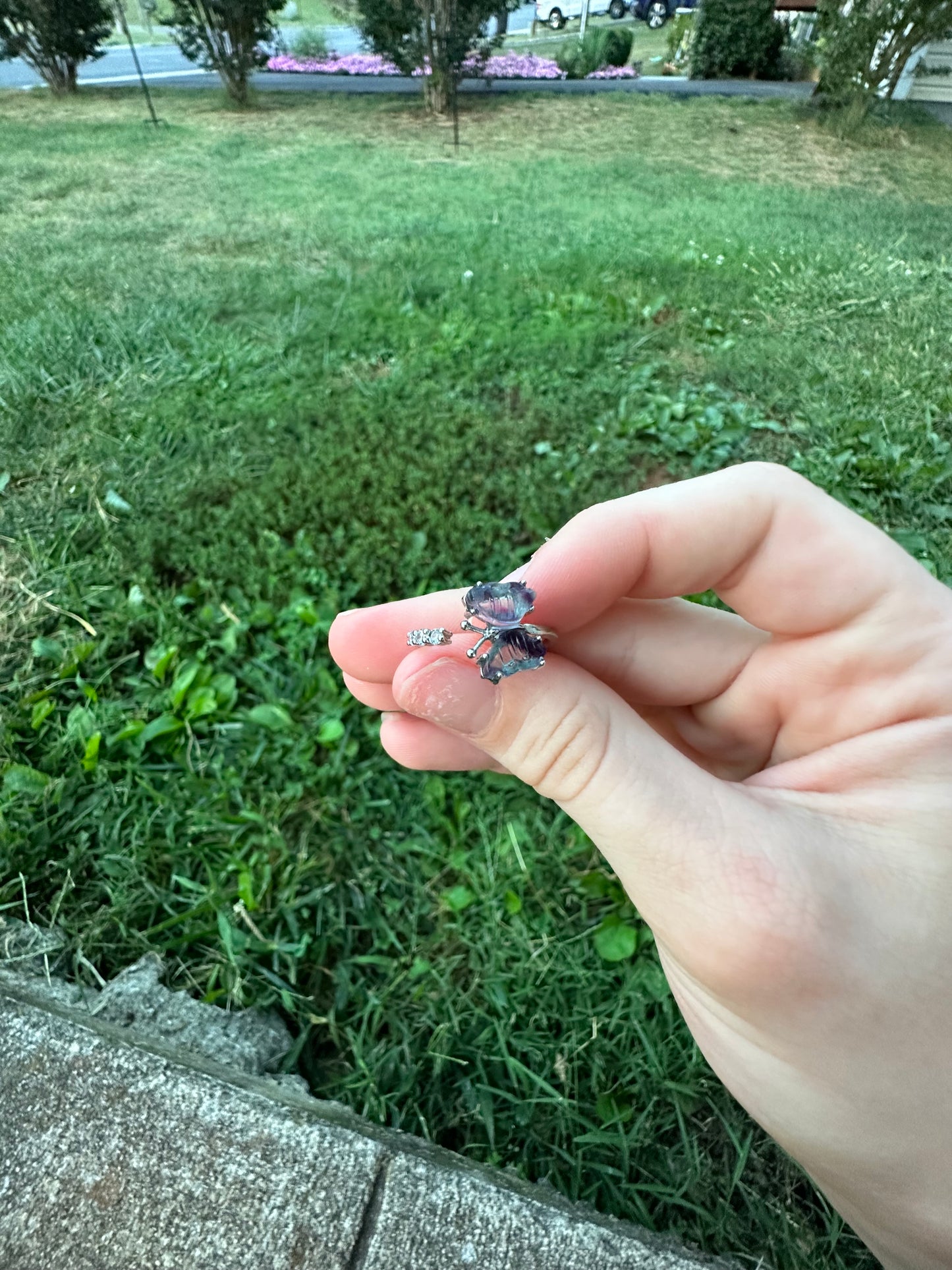 Fluorite Butterfly ring