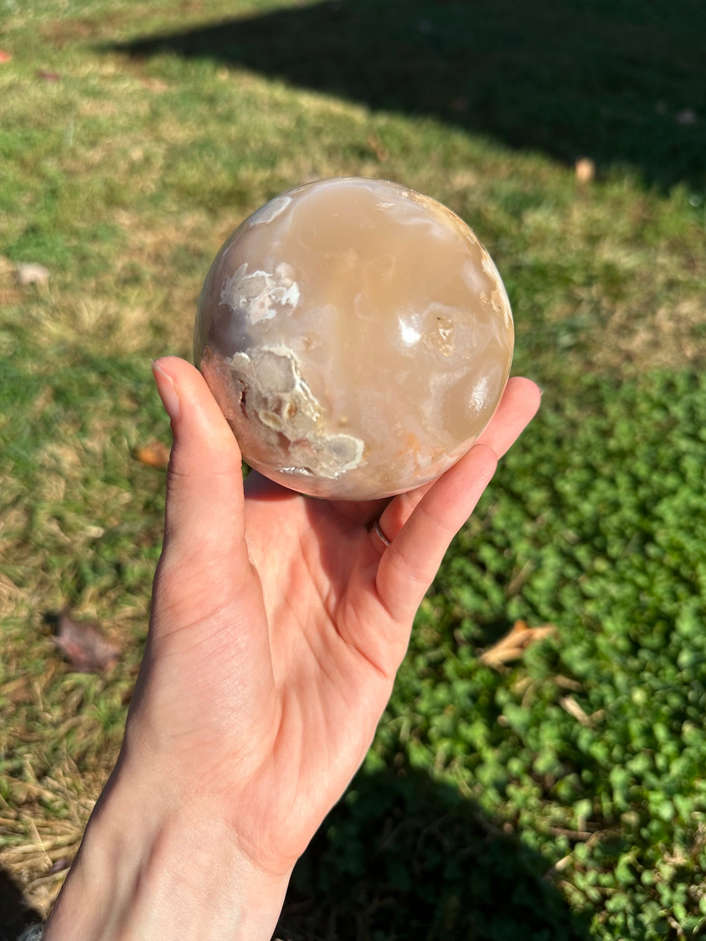 Flower Agate sphere #6