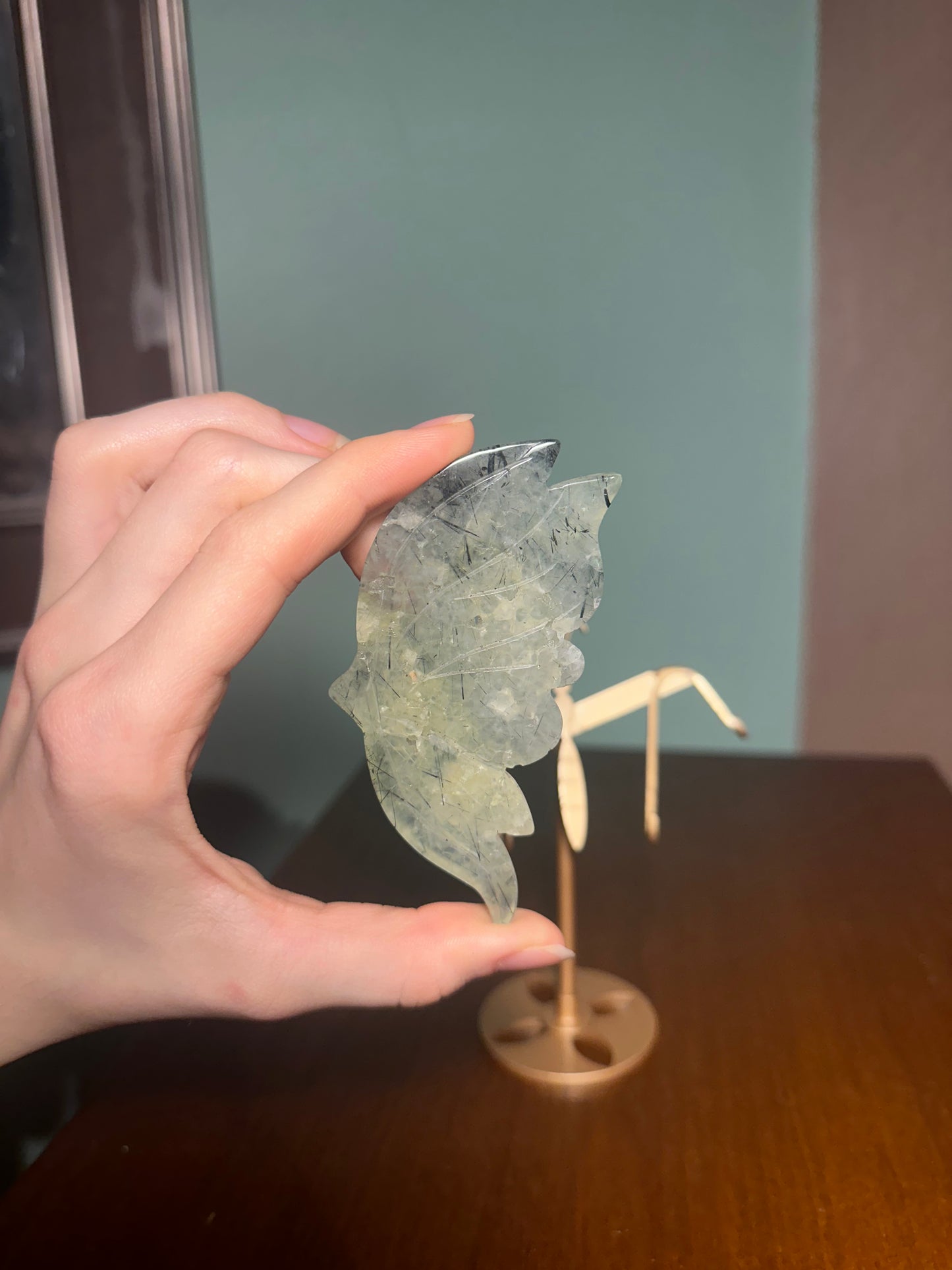 Prehnite Butterfly with stand