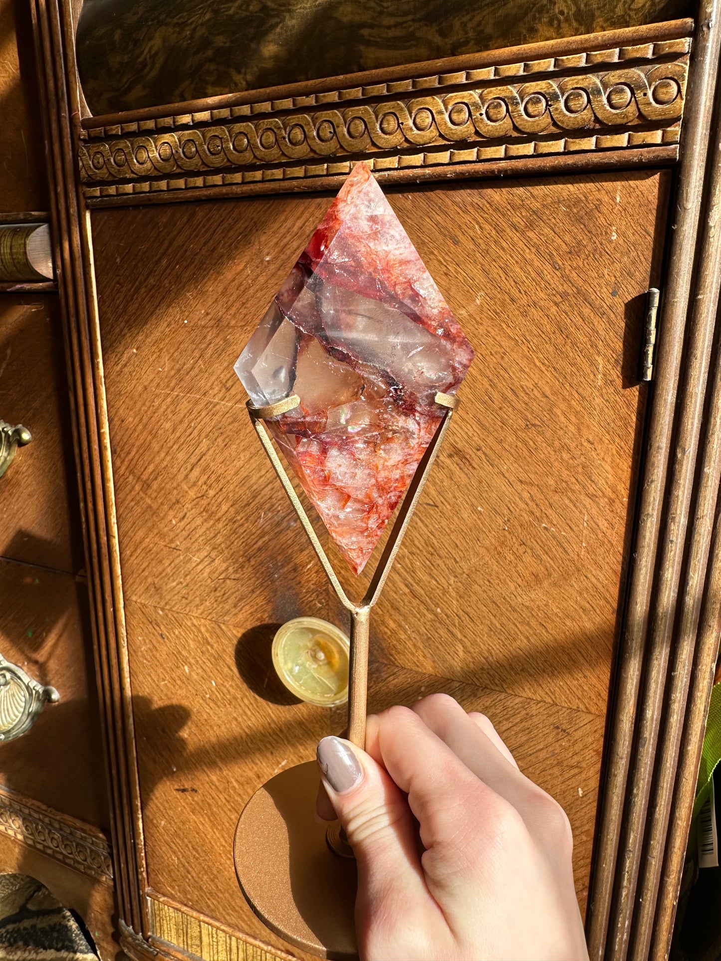 Fire Quartz Diamond + stand