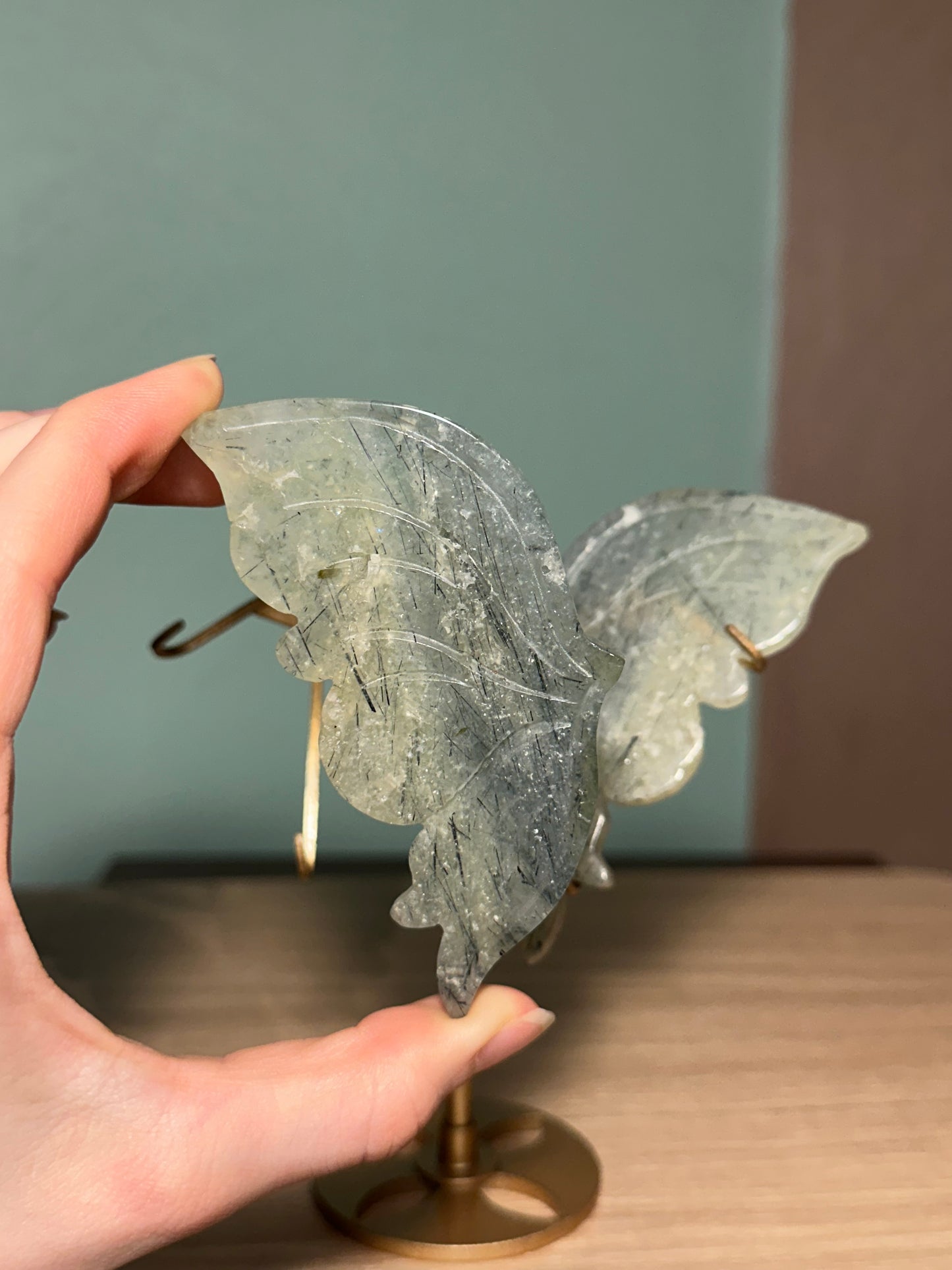 Prehnite Butterfly with stand