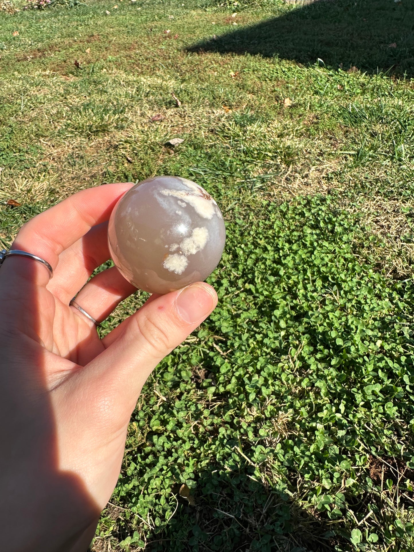 Flower Agate sphere #3