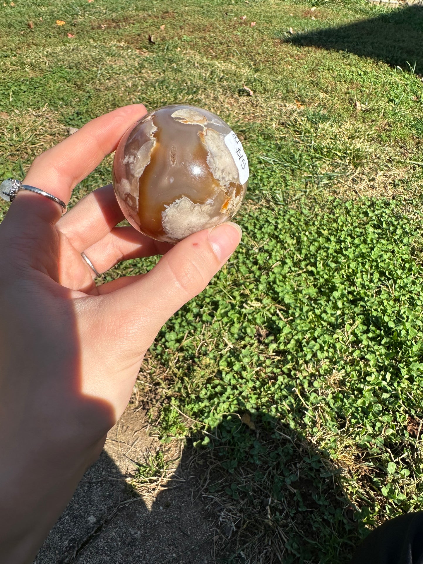 Flower Agate sphere #4