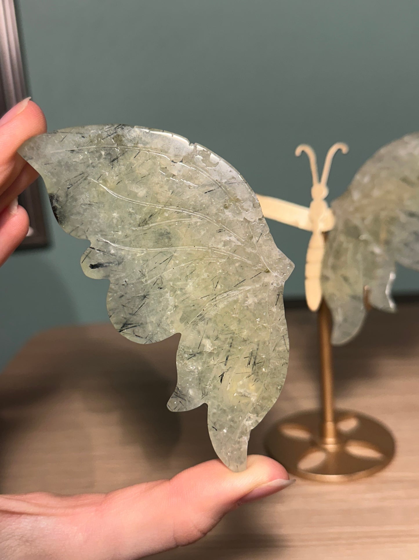 Prehnite Butterfly with stand