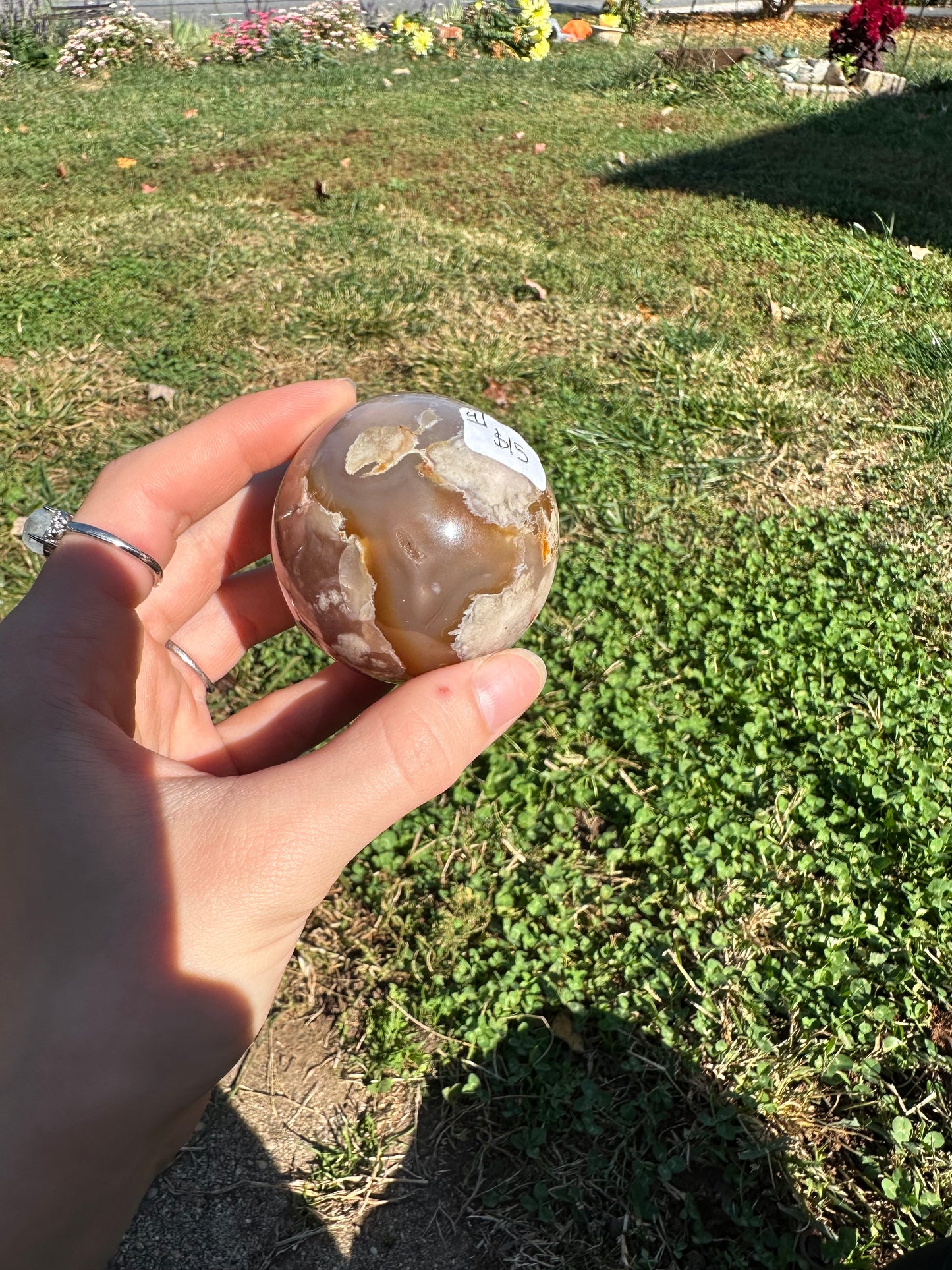 Flower Agate sphere #4